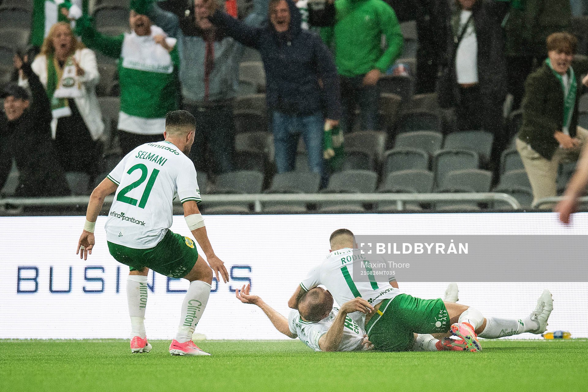 Jon Gudni Fjoluson of Hammarby celebrates scoring 2-0