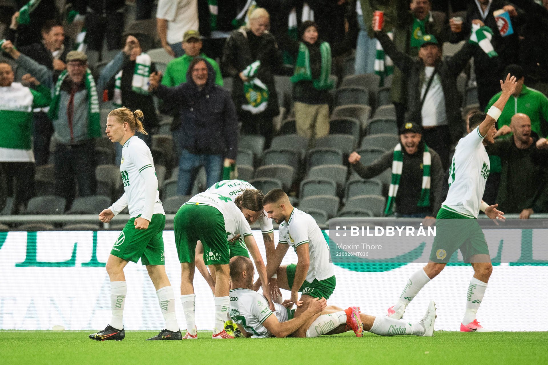 Jon Gudni Fjoluson of Hammarby celebrates scoring 2-0