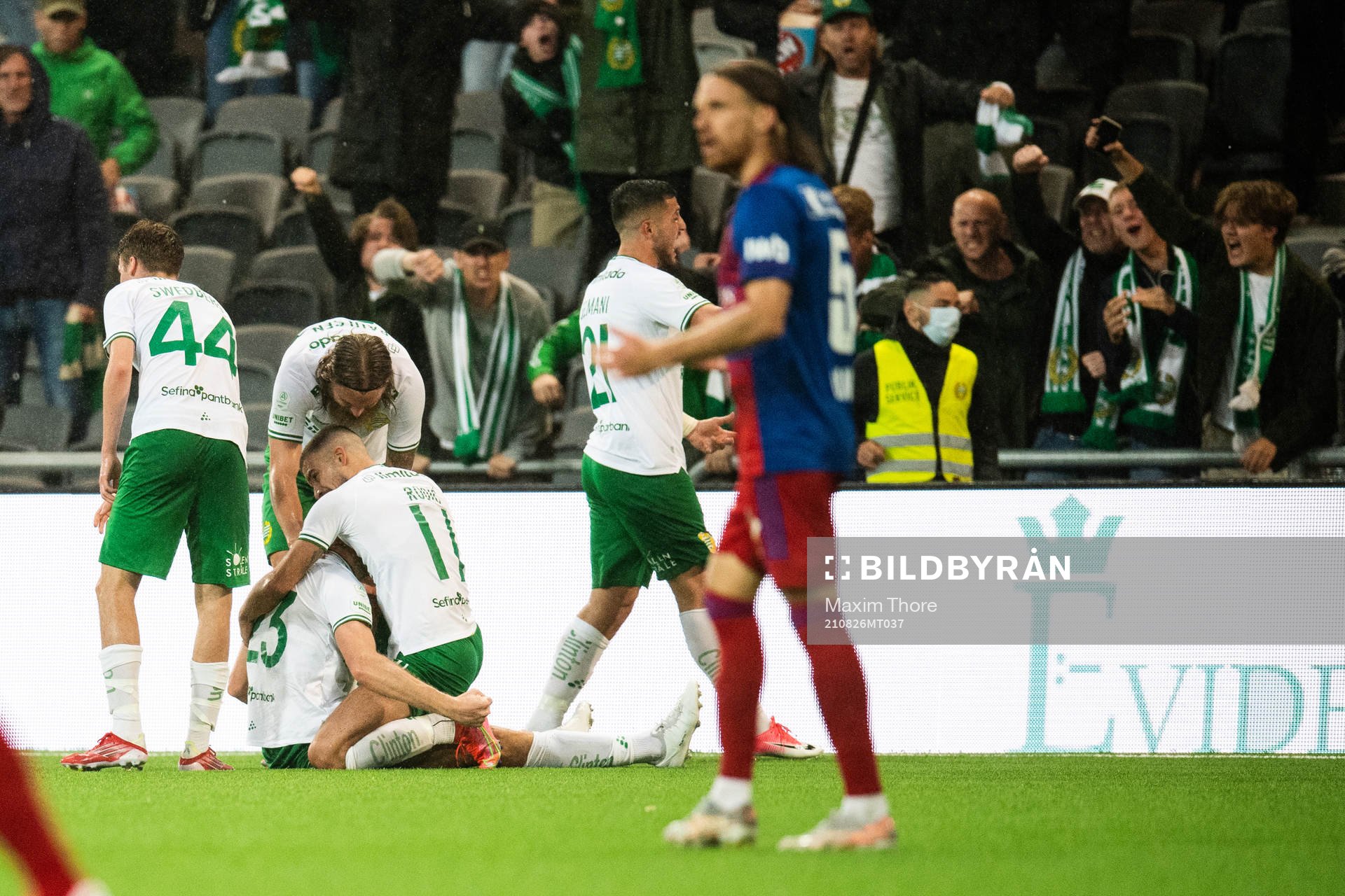 Jon Gudni Fjoluson of Hammarby celebrates scoring 2-0