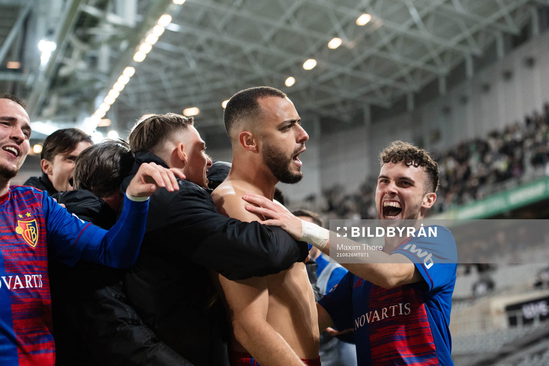 Arthur Mendonca Cabral of Basel celebrates