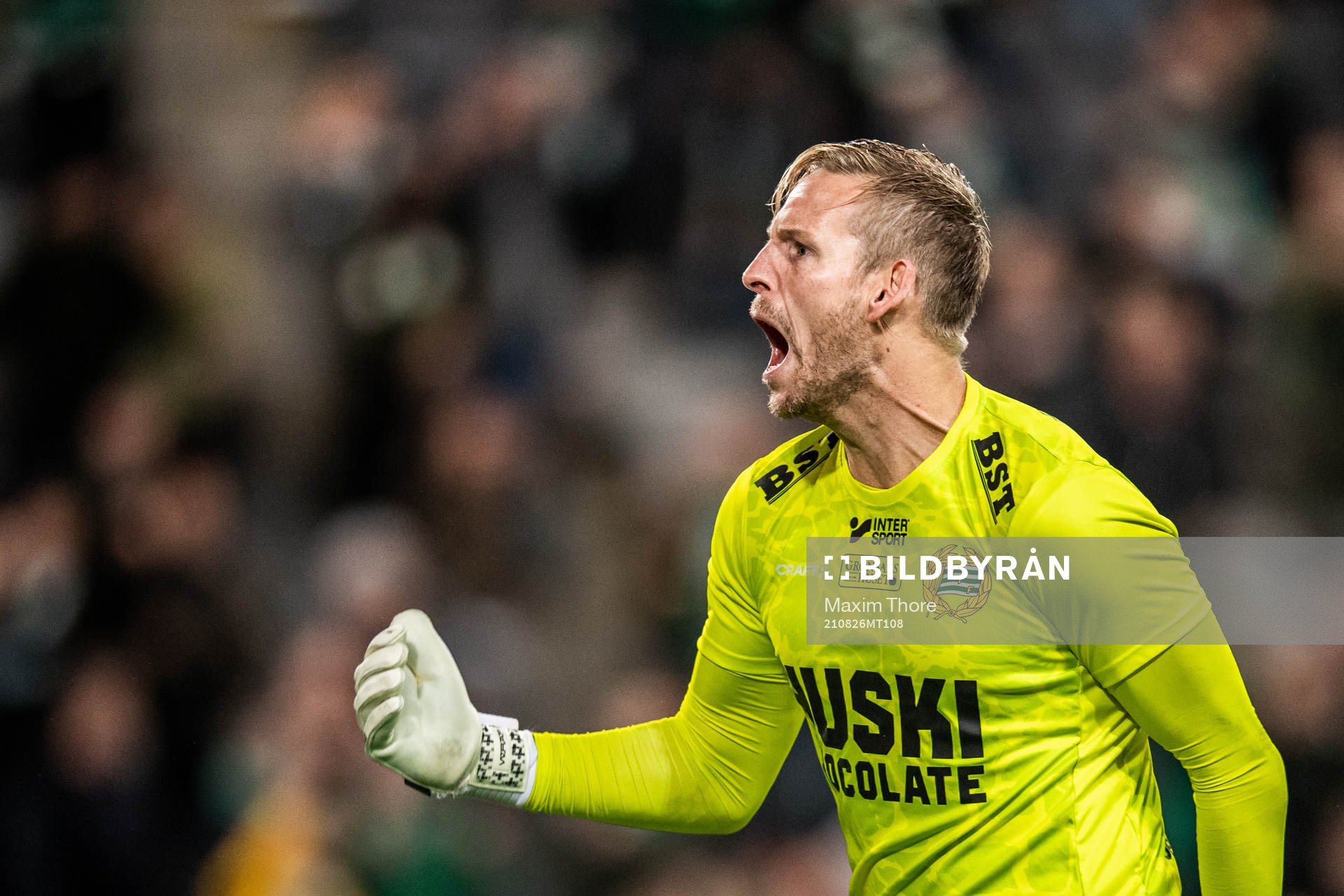Goalkeeper David Ousted of Hammarby celebrates