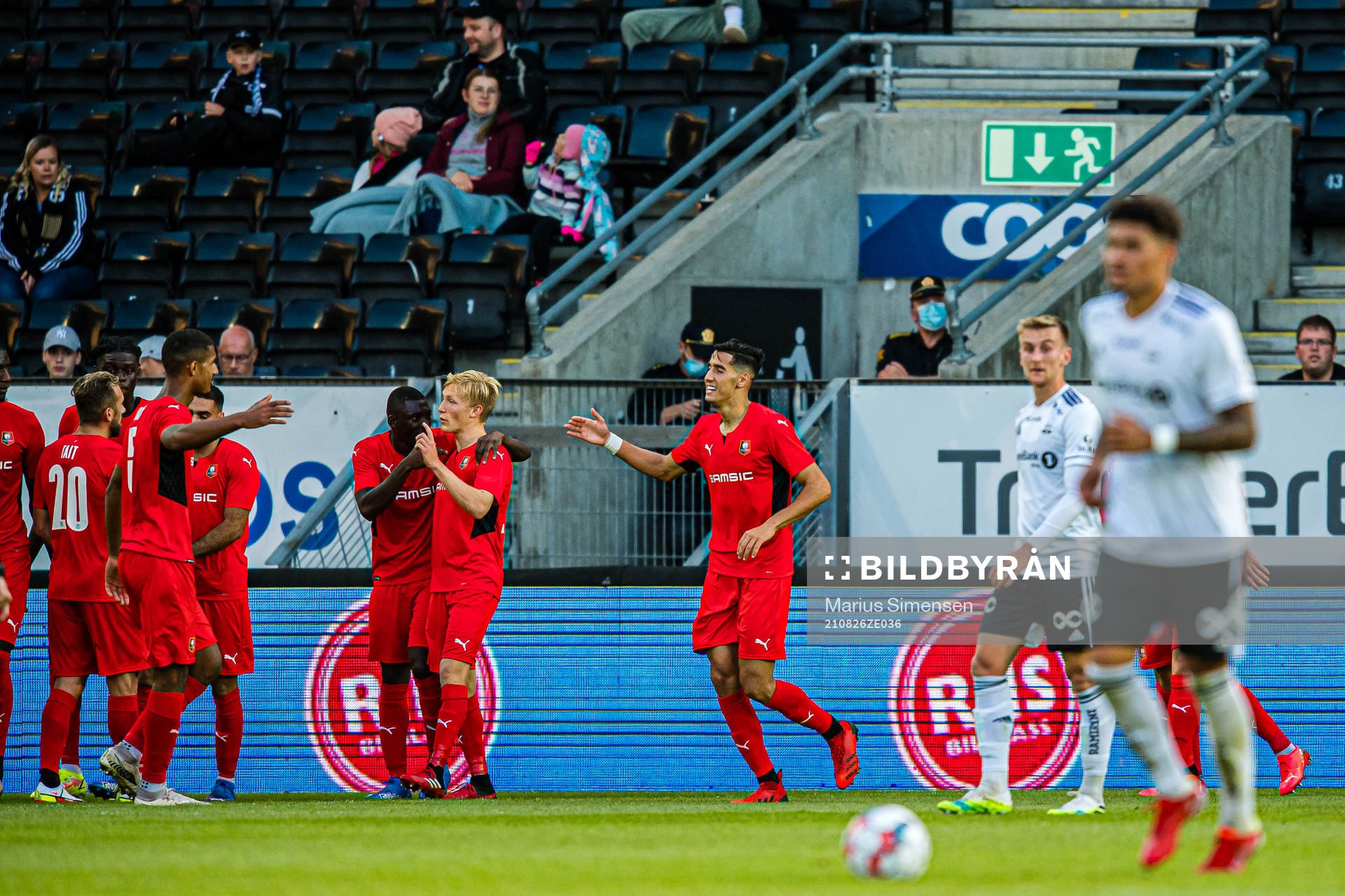 Nayef Aguerd of Rennes celebrates