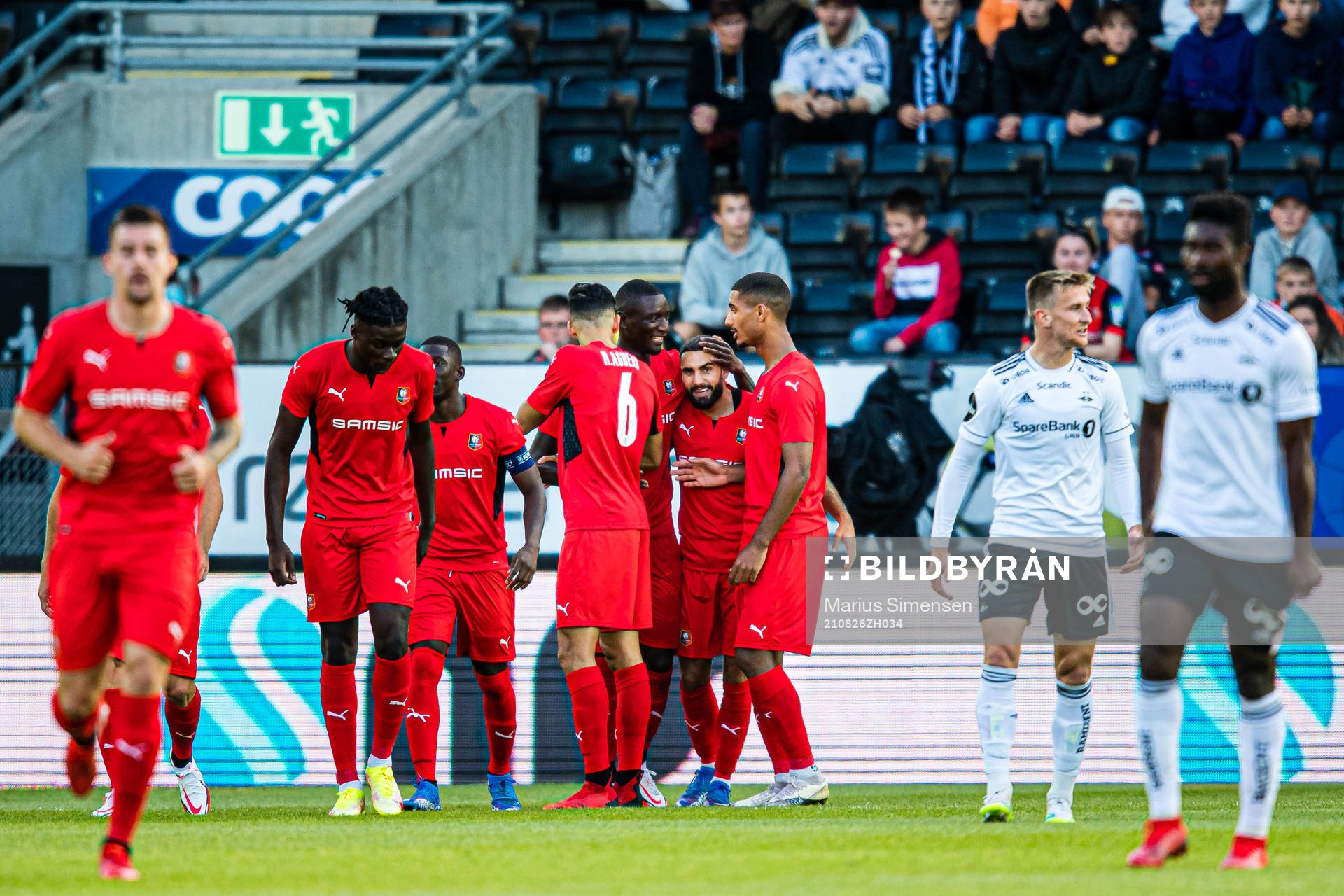 Romain Del Castillo of Rennes celebrates