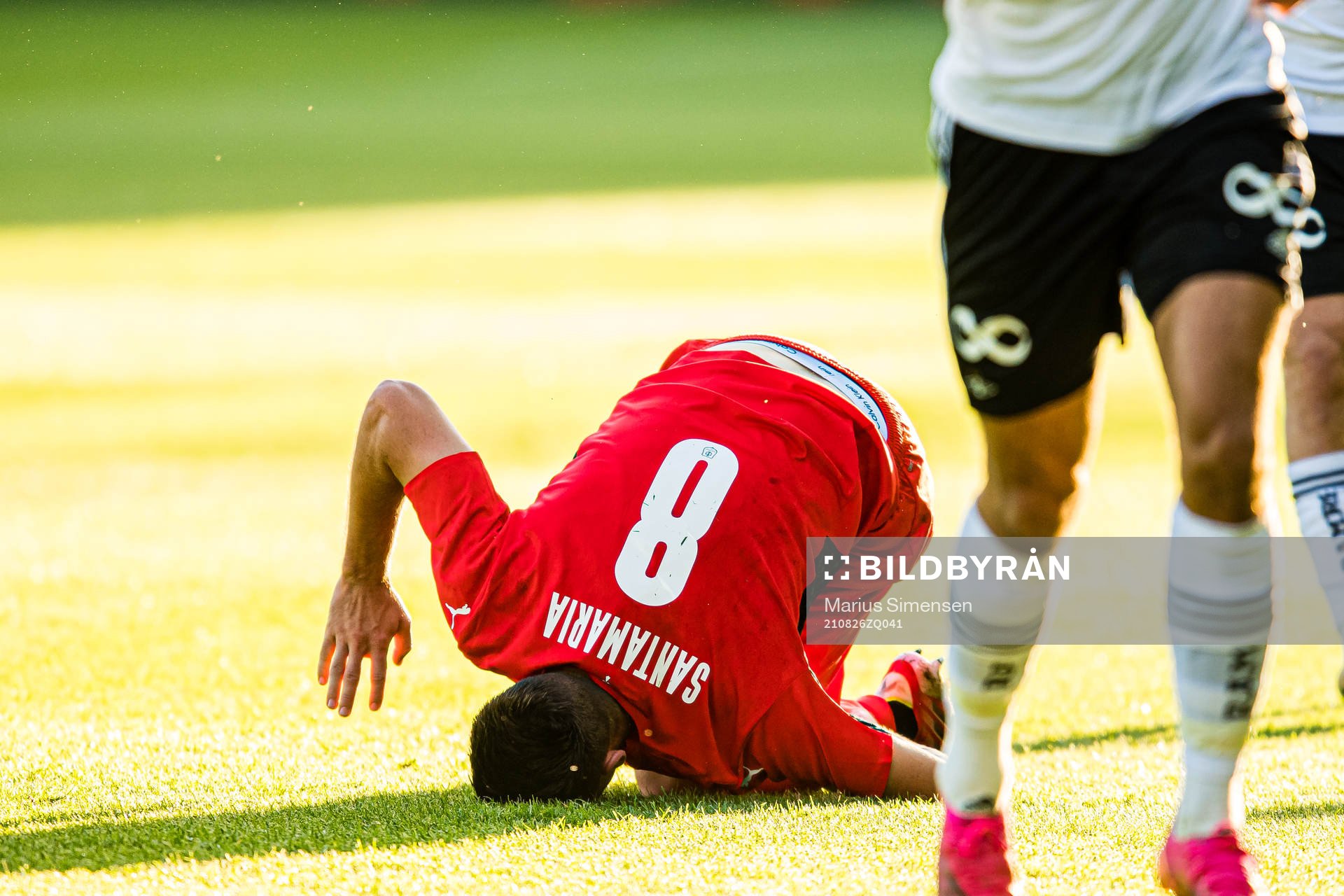 Baptiste Santamaria of Rennes in pain