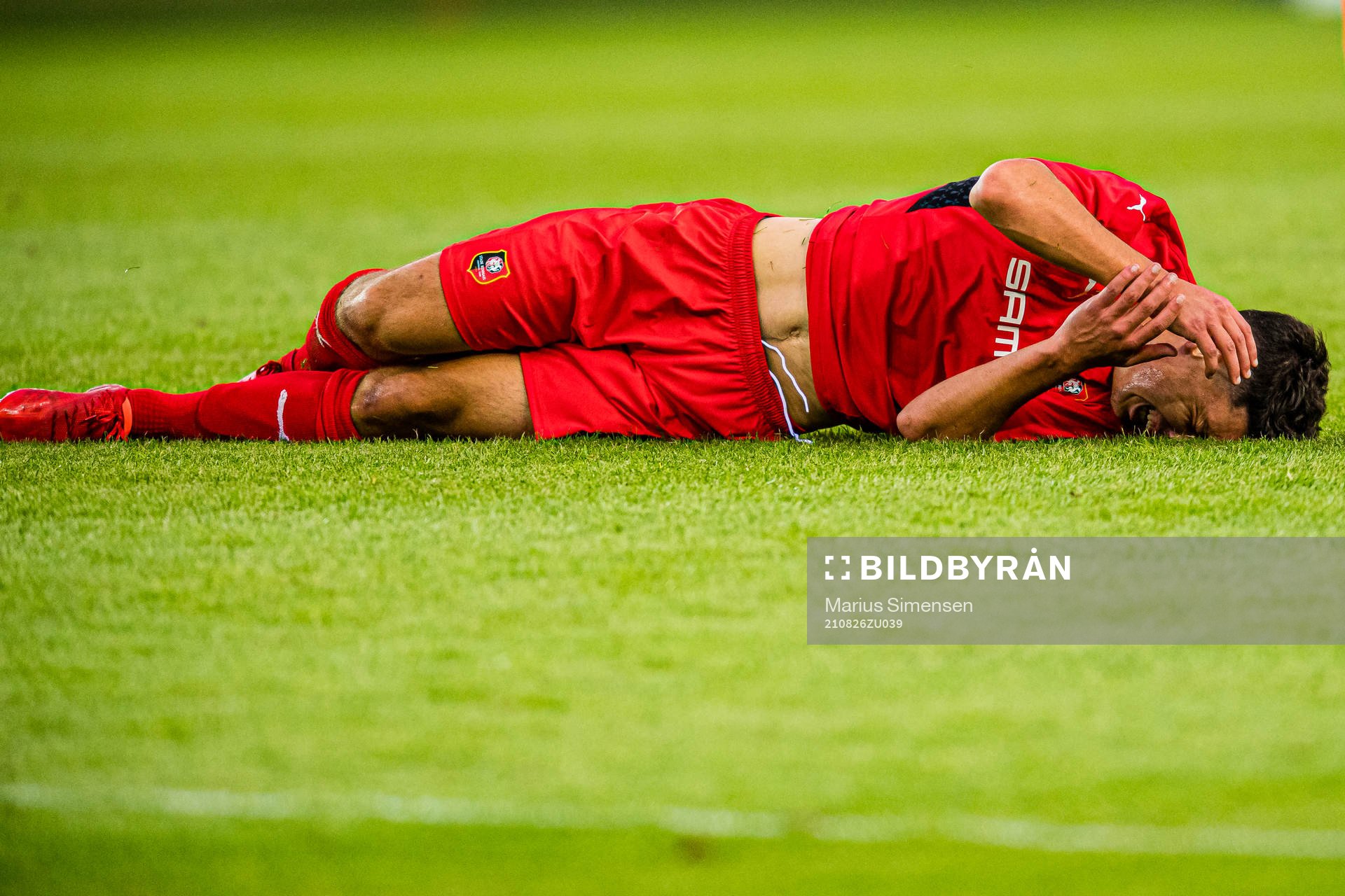 Matthis Abline of Rennes in pain