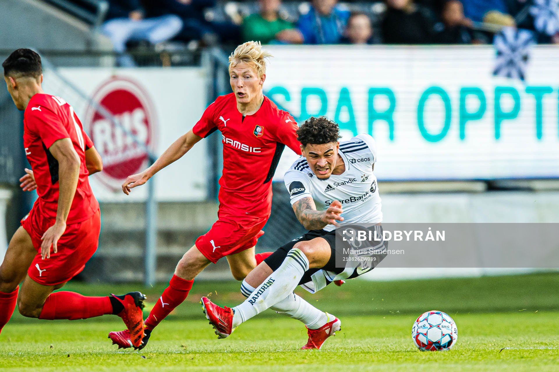 Birger Meling of Rennes and Noah Jean Holm of Rosenborg