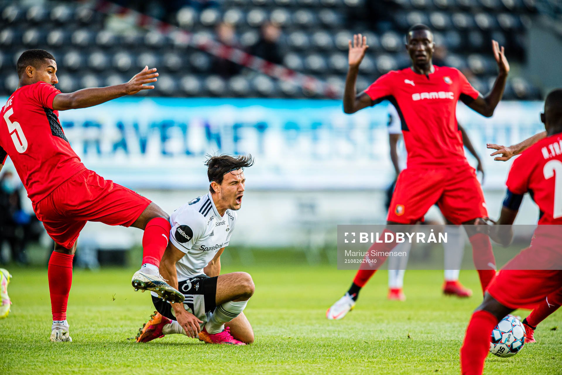Stefano Vecchia of Rosenborg in pain