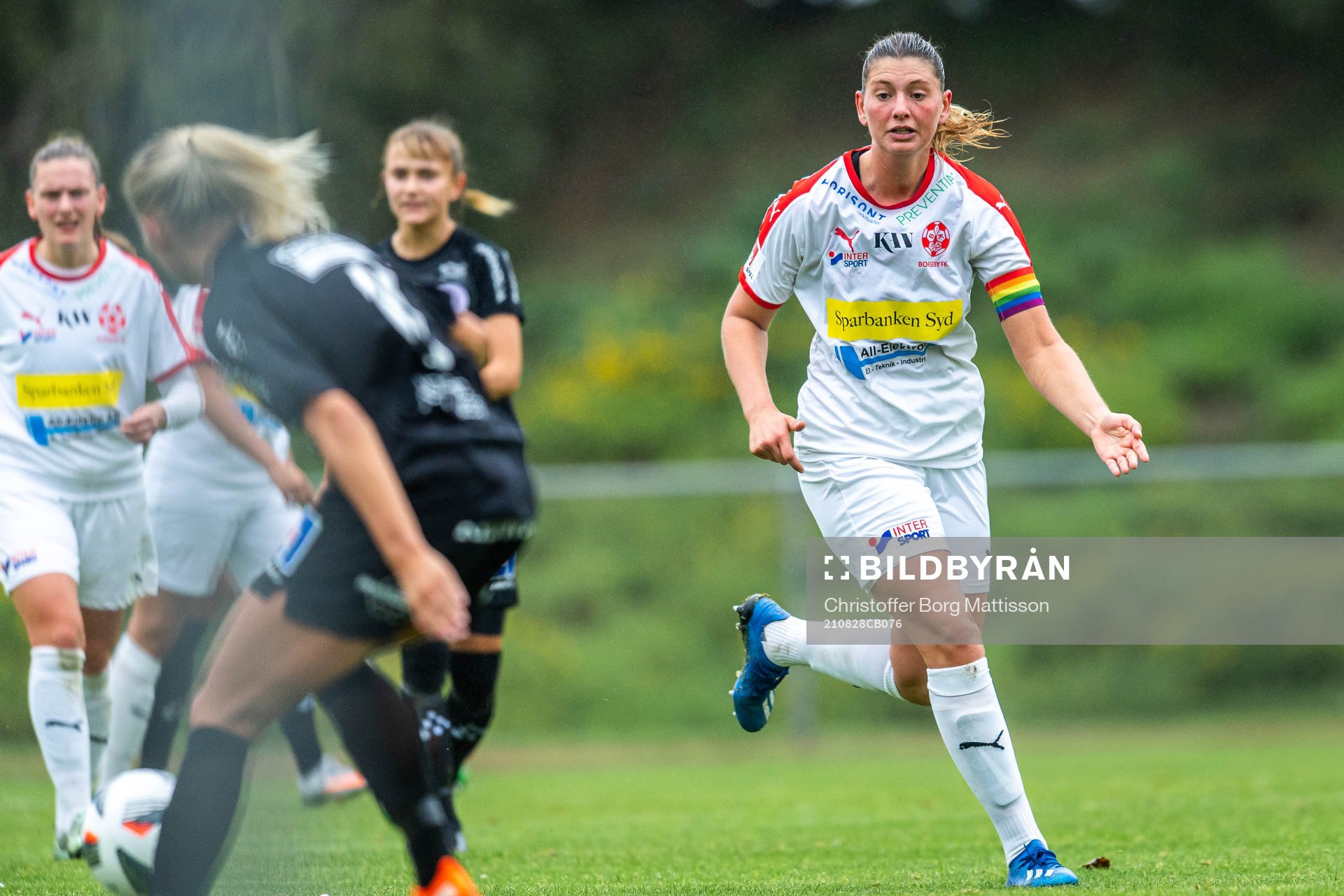 Borgebys Saga Ollerstam under fotbollsmatchen i Elitettan mellan Borgeby och Uppsala den 28 augusti 2021 i Borgeby. 