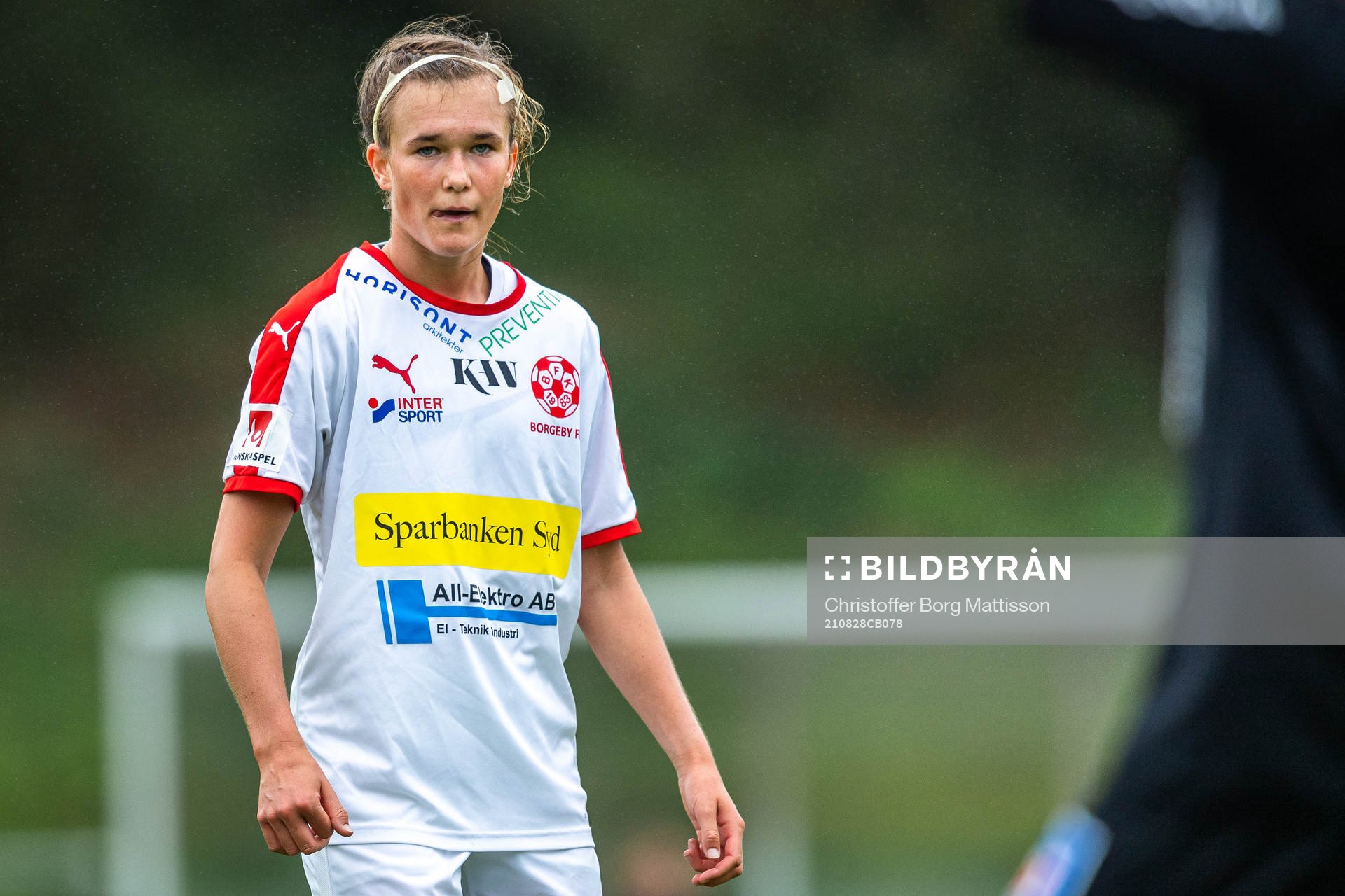 Borgebys Erica Persson Welin under fotbollsmatchen i Elitettan mellan Borgeby och Uppsala den 28 augusti 2021 i Borgeby. 