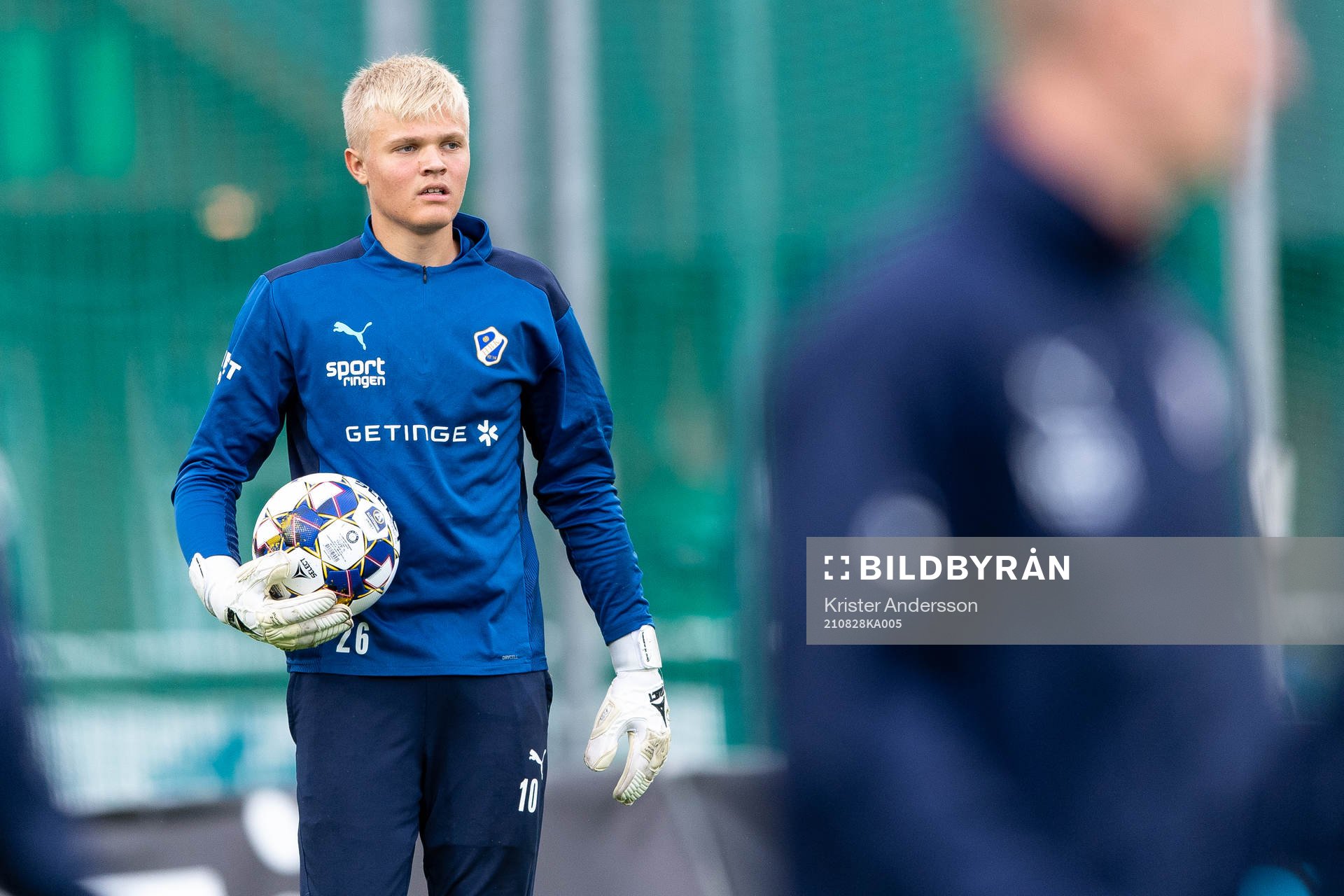 Halmstads målvakt Zackarias Nilsson före fotbollsmatchen