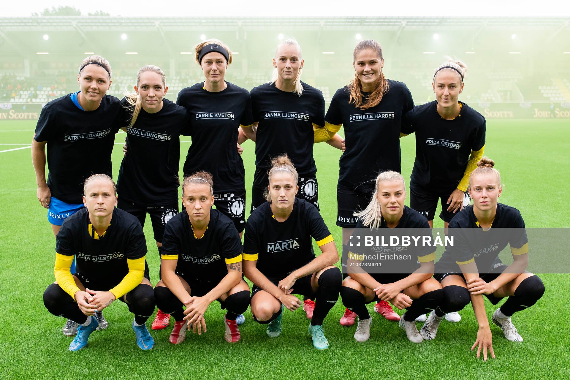 Häckens startelva innan fotbollsmatchen i Damallsvenskan