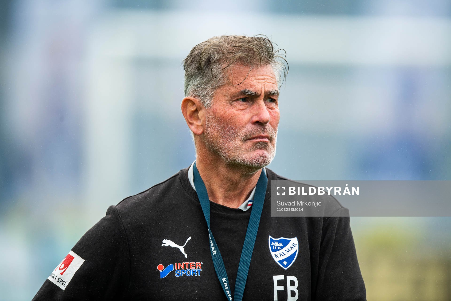 Kalmars tränare Frank Berntzen under fotbollsmatchen i Elitettan mellan Kalmar och Umeå den 28 augusti 2021 i Kalmar. 