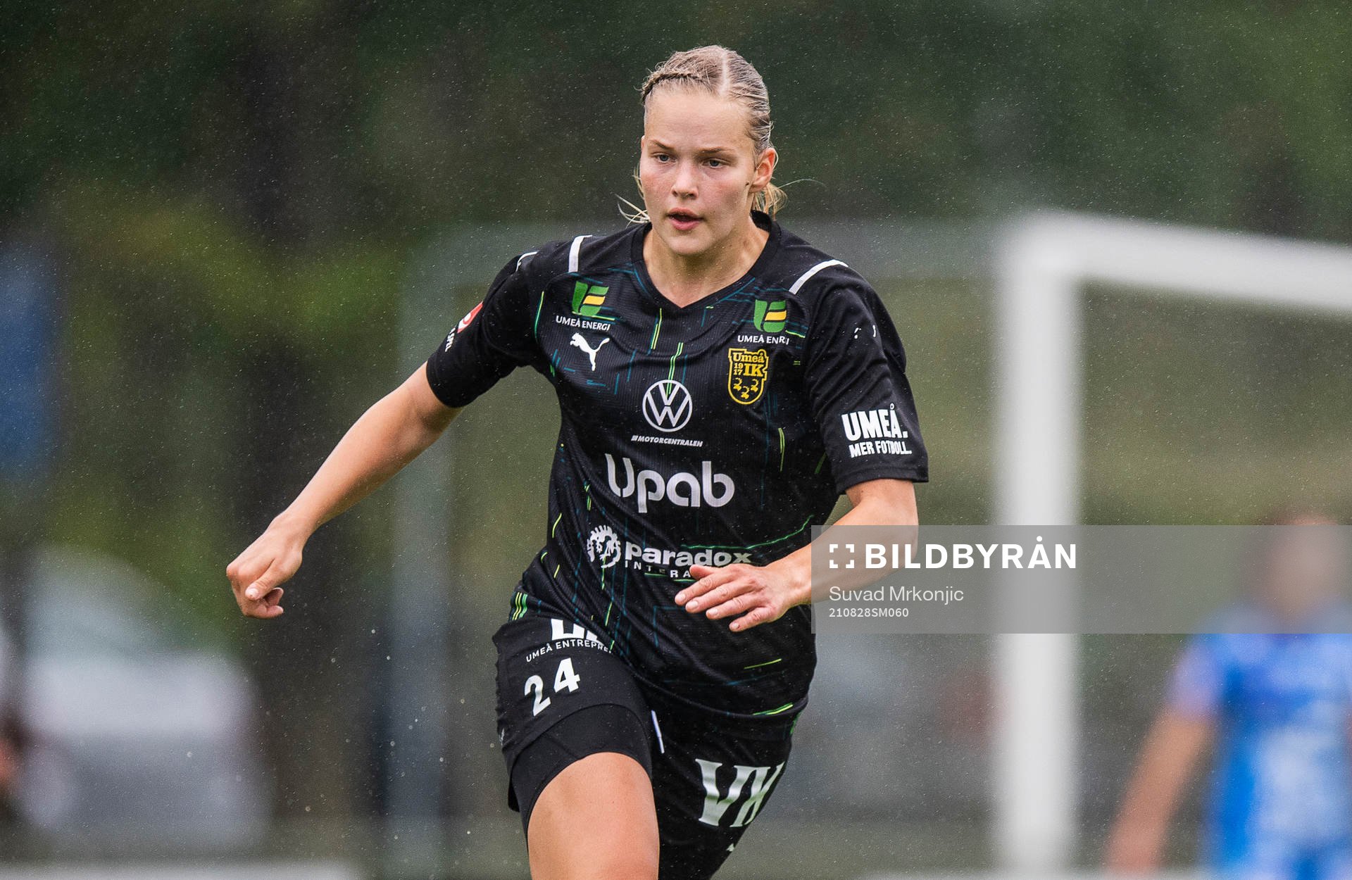 Umeås Henna-Riikka Honkanen under fotbollsmatchen i Elitettan mellan Kalmar och Umeå den 28 augusti 2021 i Kalmar. 