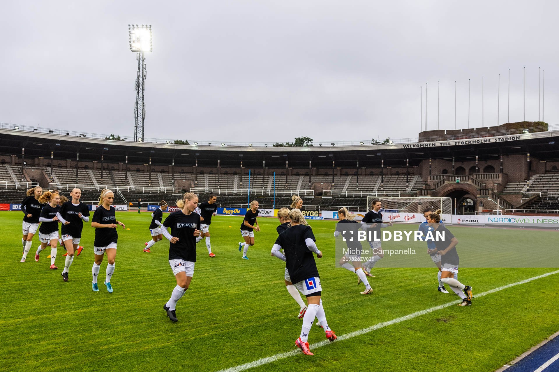Växjös spelare värmar upp