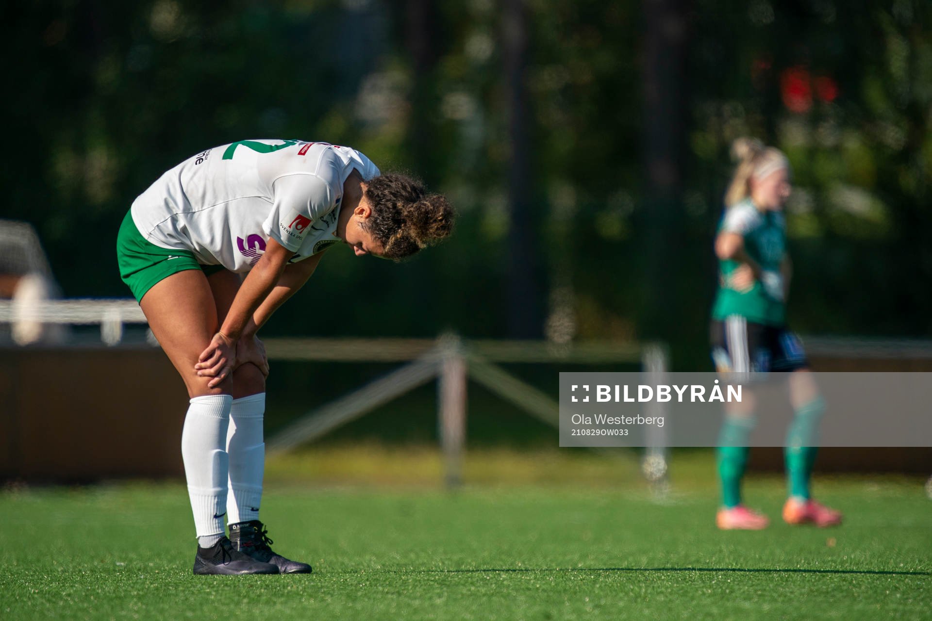 Moröns Adrianna Veland under fotbollsmatchen i Elitettan mellan Morön och Mallbacken den 29 augusti 2021 i Skellefteå. 