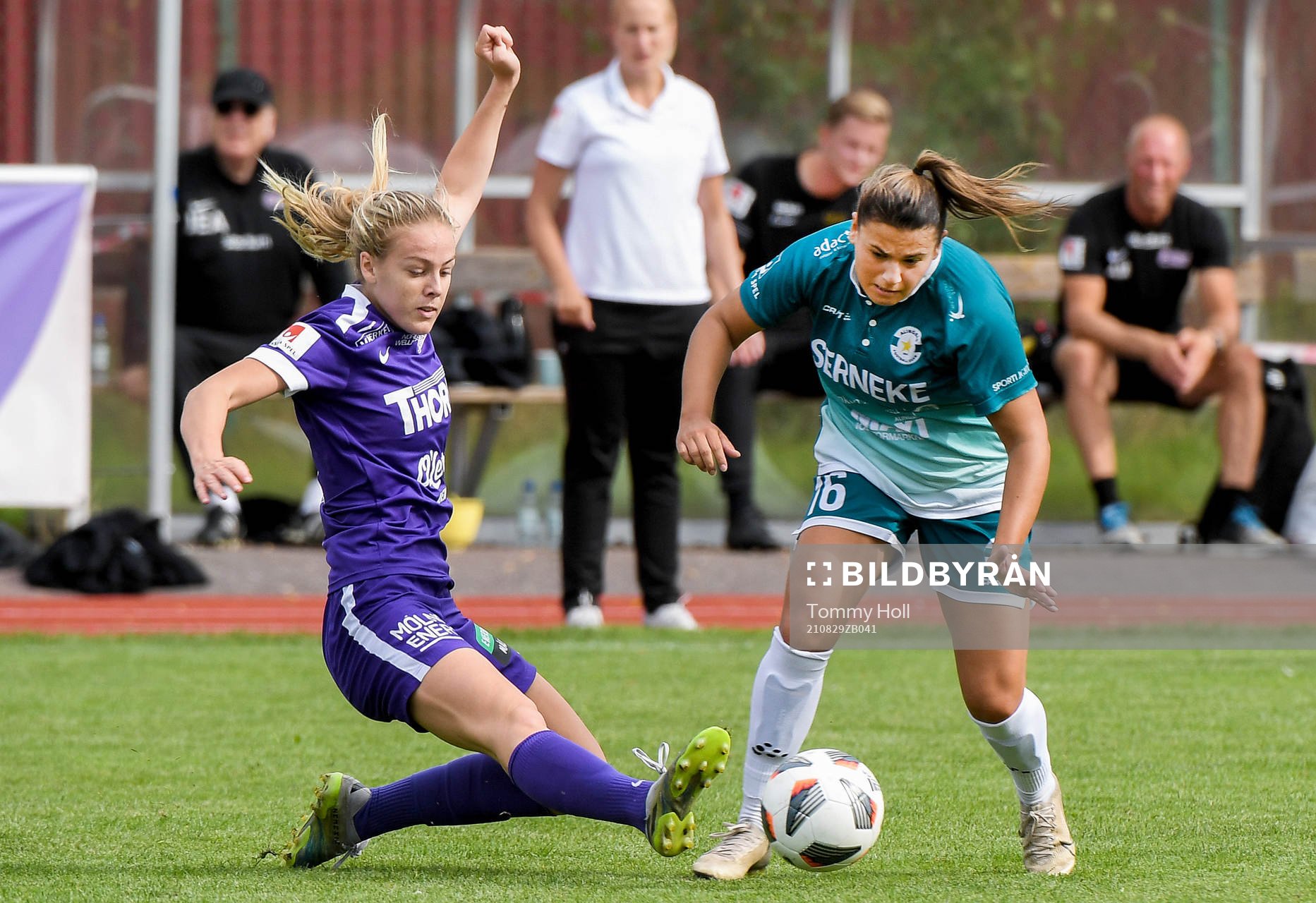 Alingsås Rebecca Cameras under fotbollsmatchen i Elitettan mellan Alingsås och Jitex den 29 augusti 2021 i Alingsås. 