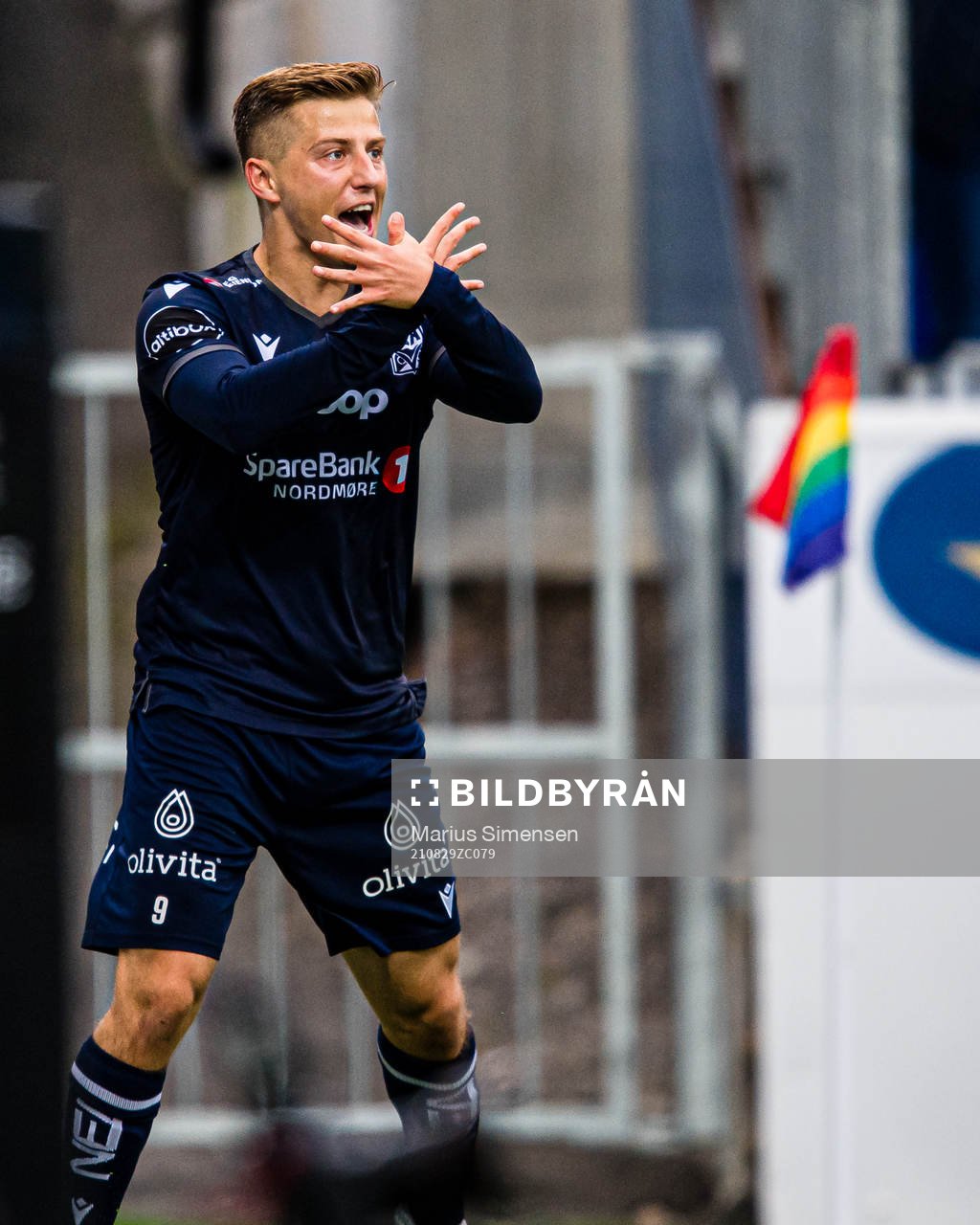 Agon Mucolli of Kristiansund celebrates