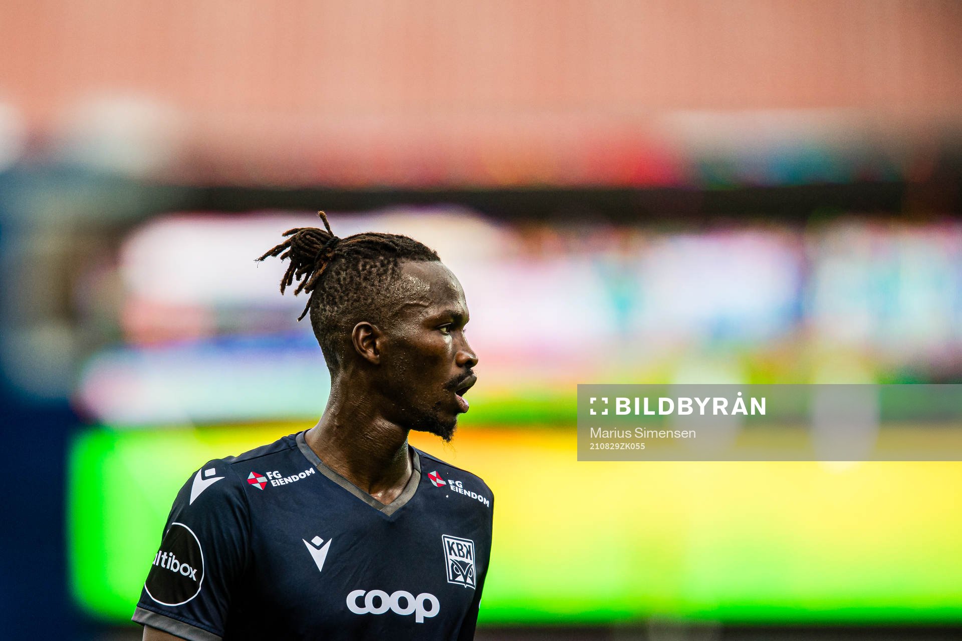Amidou Diop of Kristiansund during the Eliteserien match between Kristiansund and Molde on August 29, 2021 in Kristiansund.