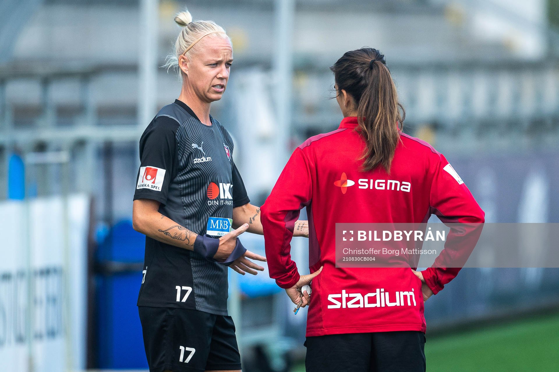 Caroline Seger and Renee Slegers, head coach