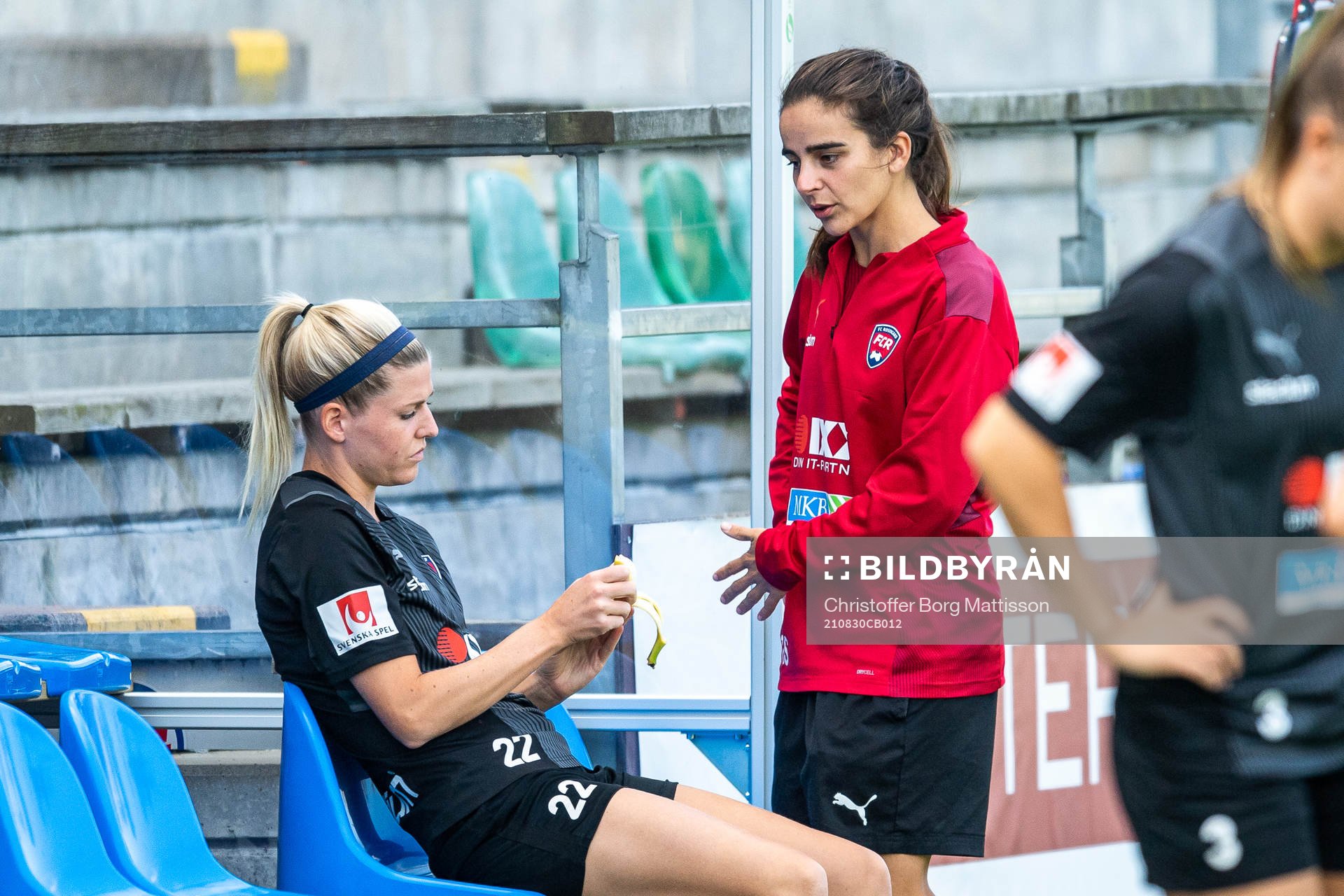 Olivia Schough and Renee Slegers, head coach