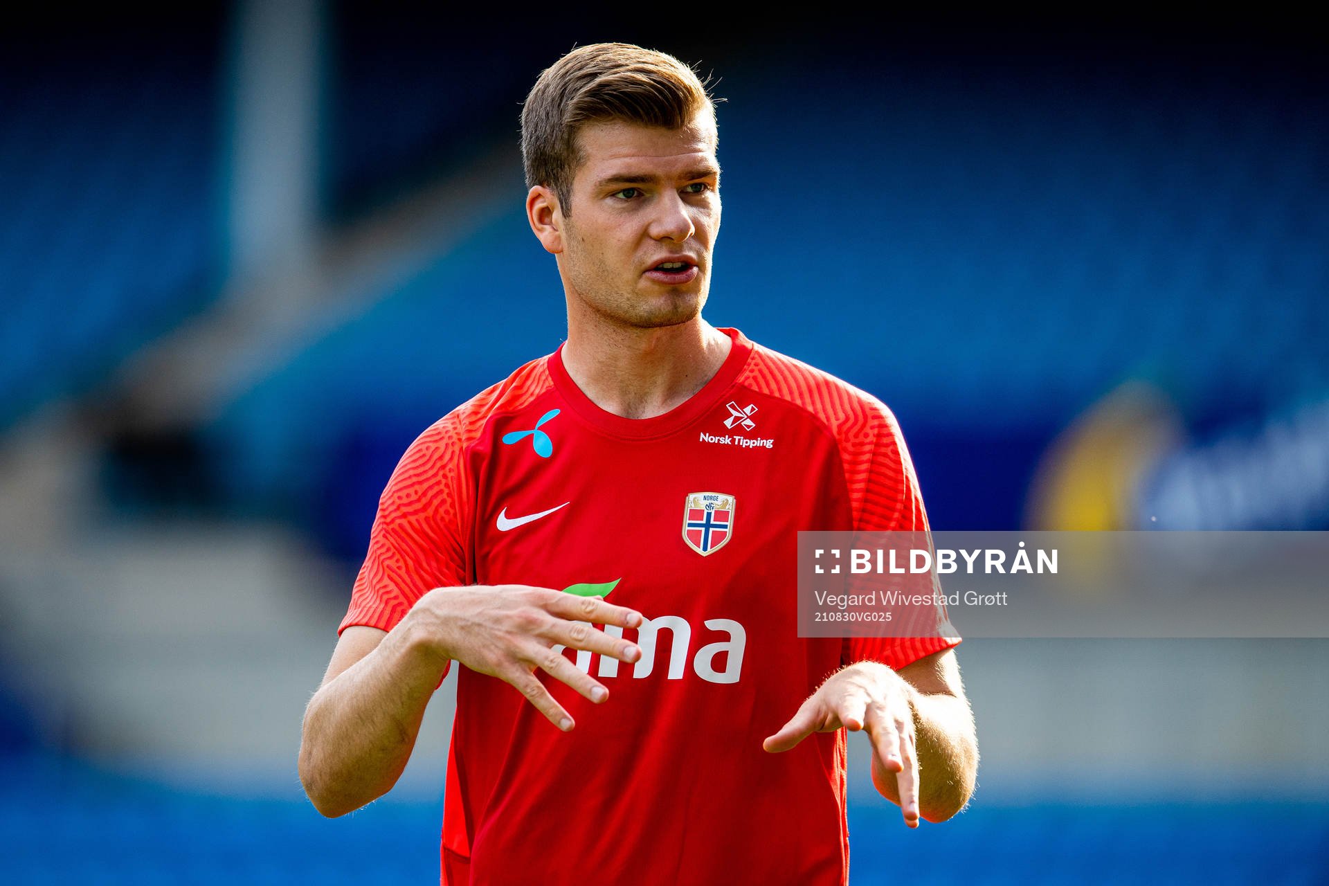 Alexander Sørloth of the Norwegian national football team