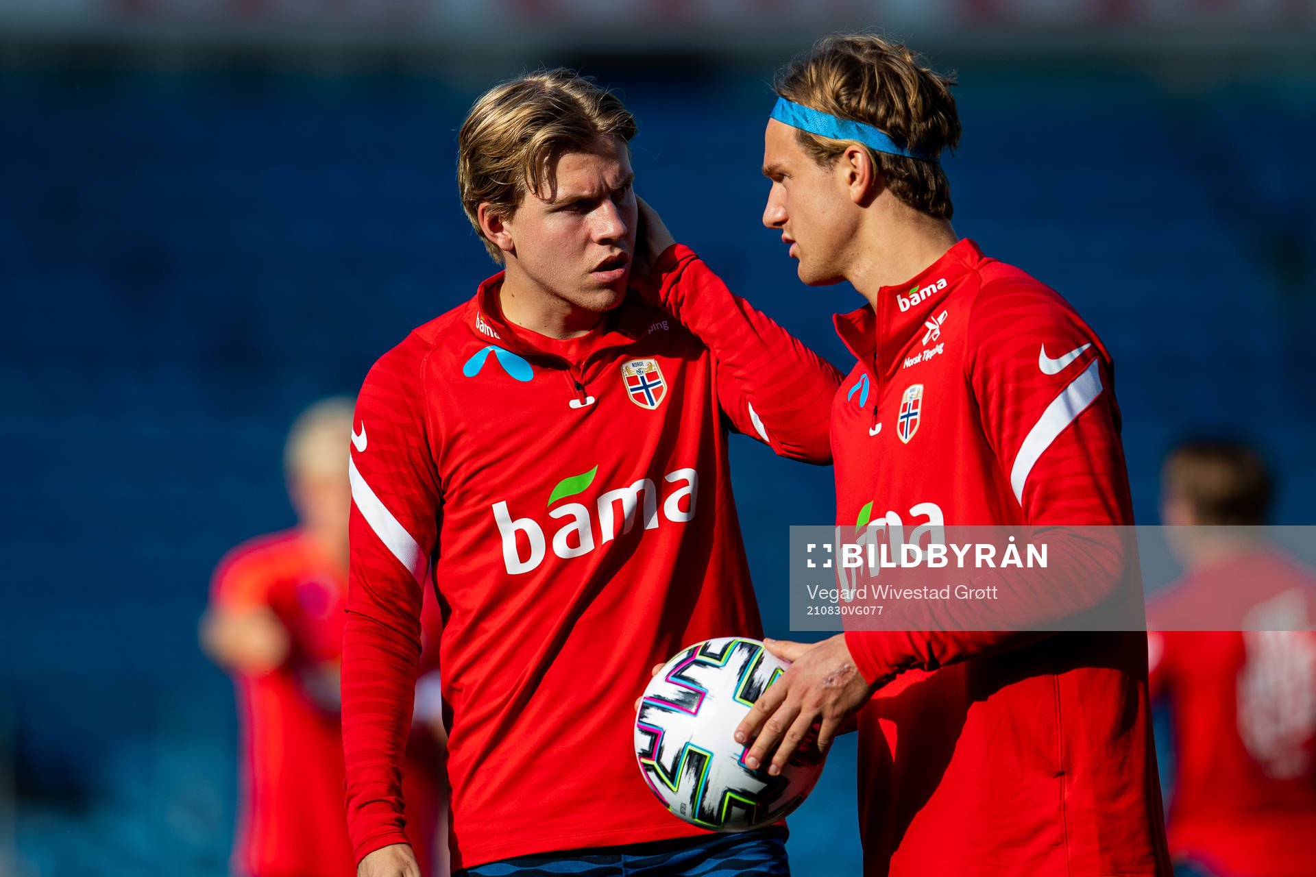 Jens Petter Hauge and Erik Botheim of the Norwegian