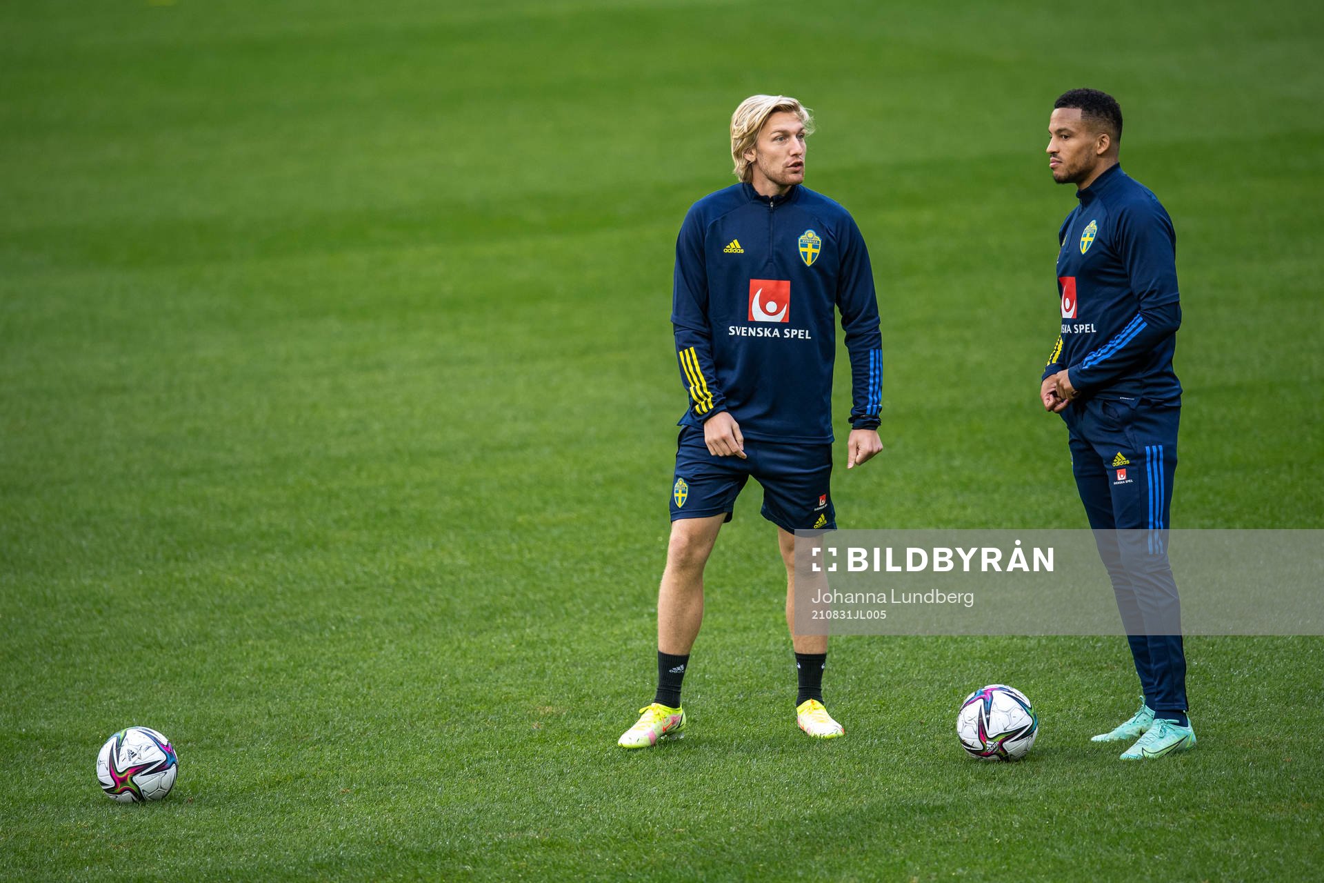 Emil Forsberg and Martin Olsson of the Swedish national team