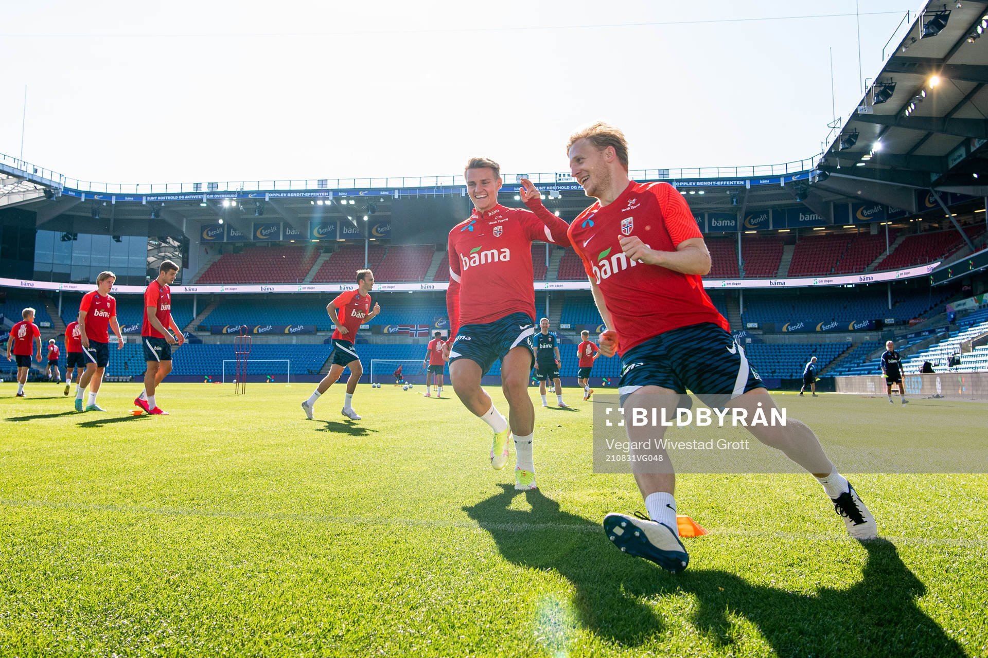 Martin Ødegaard and Mats Møller Dæhli of the Norwegian