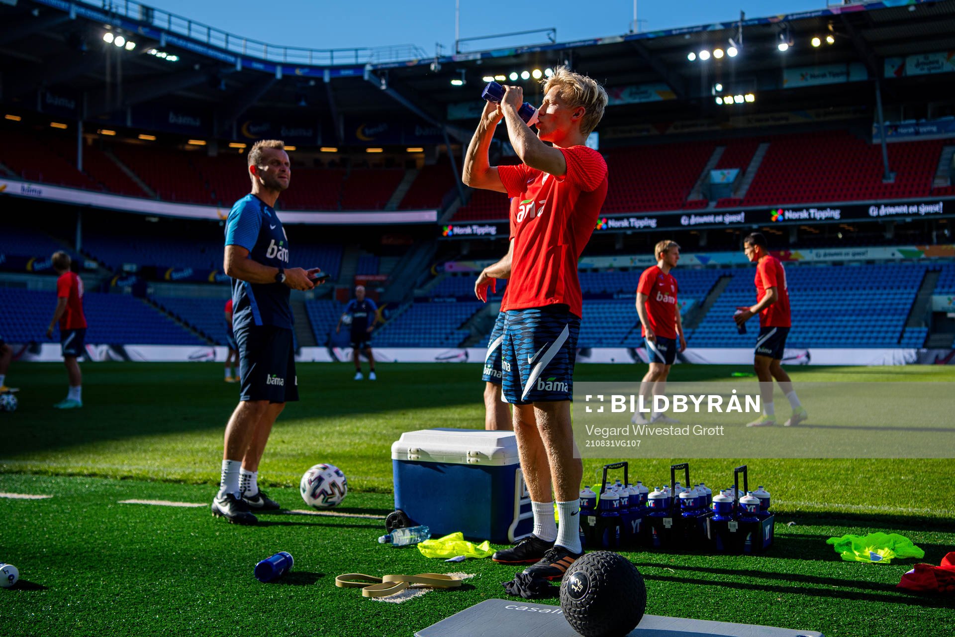 Birger Meling of the Norwegian national football team during a training session on August 31, 2021 in Oslo. 