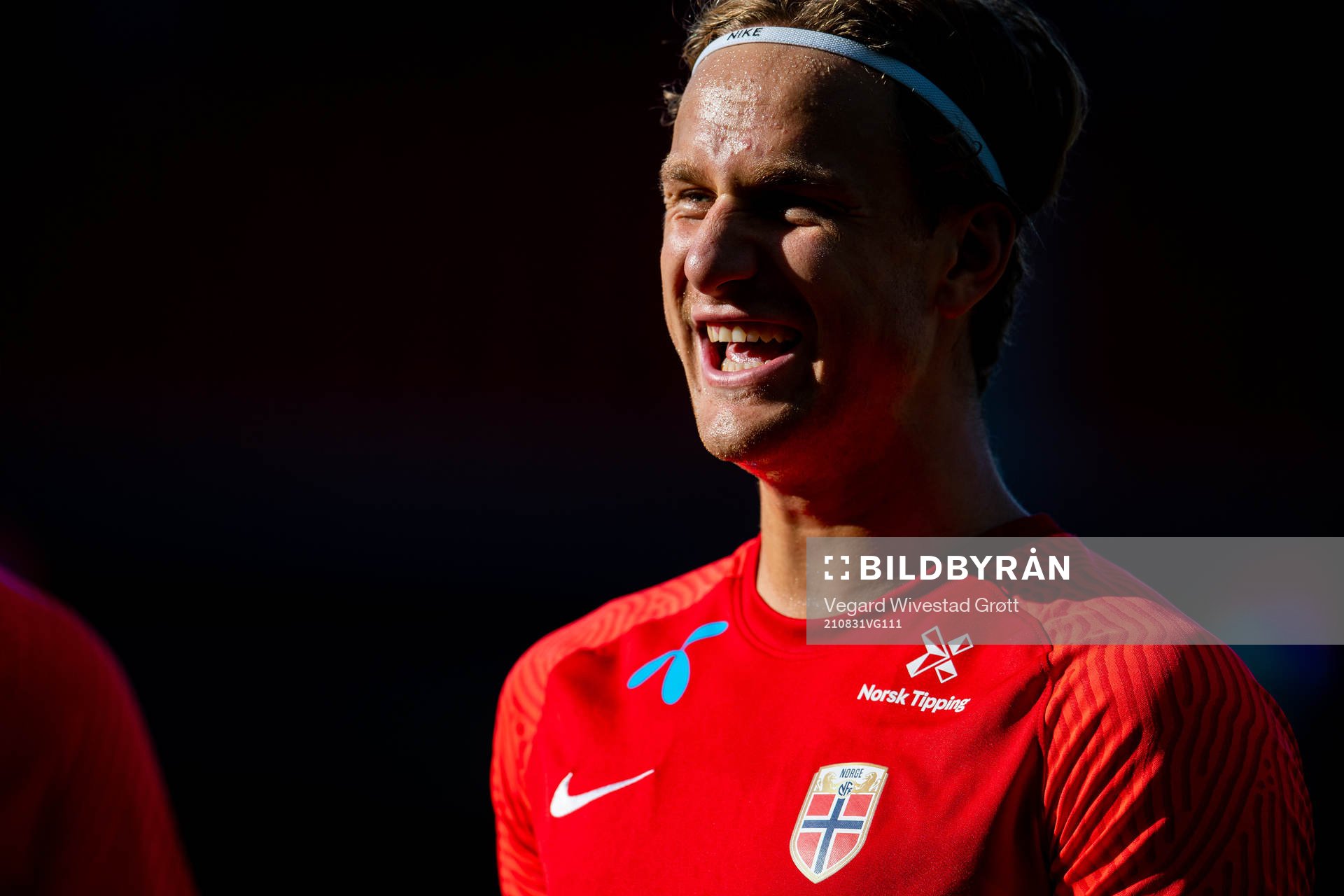 Erik Botheim of the Norwegian national football team during a training session on August 31, 2021 in Oslo. 