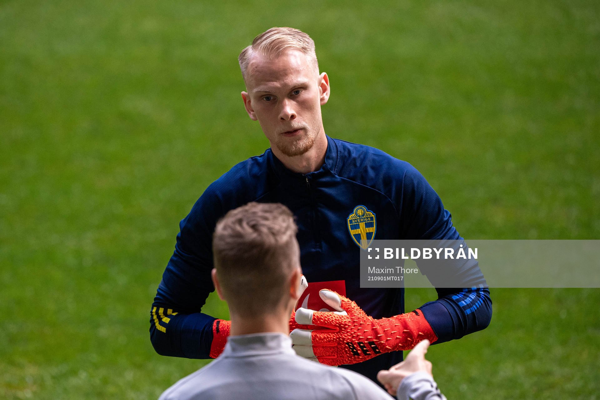 Goalkeeper Pontus Dahlberg of the Swedish national team