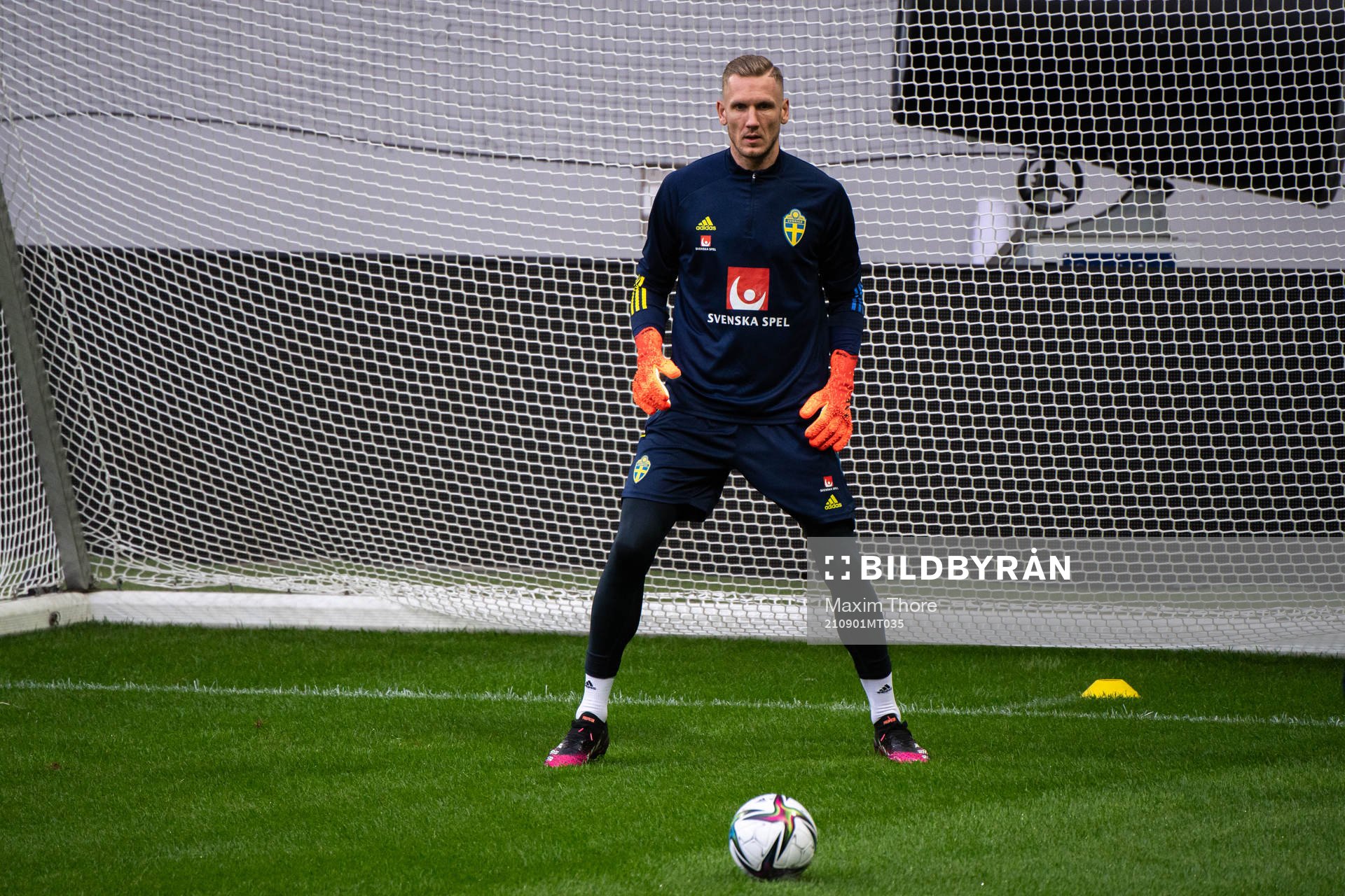 Goalkeeper Robin Olsen of the Swedish national team