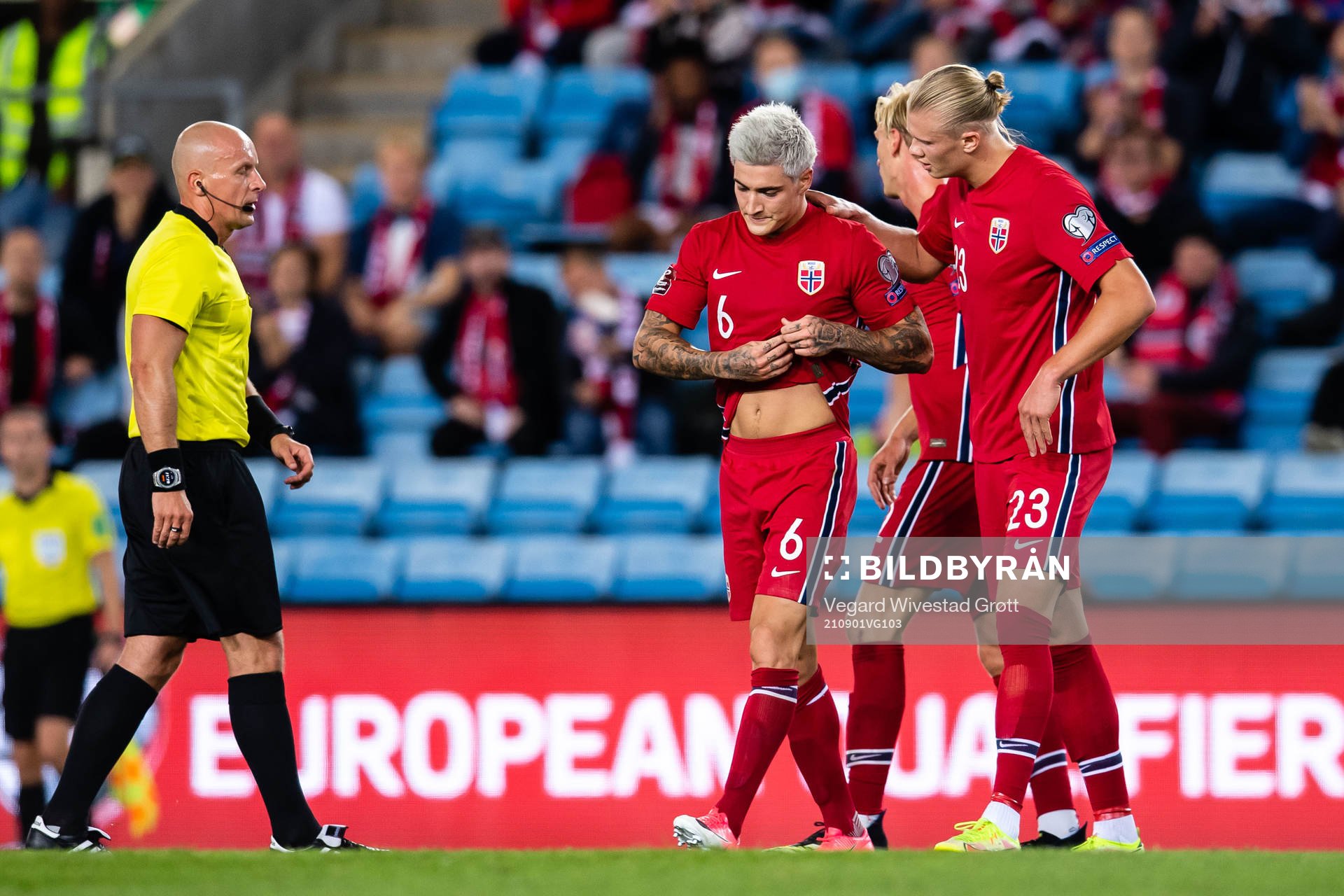 Mathias Normann and Erling Braut Haaland of Norway