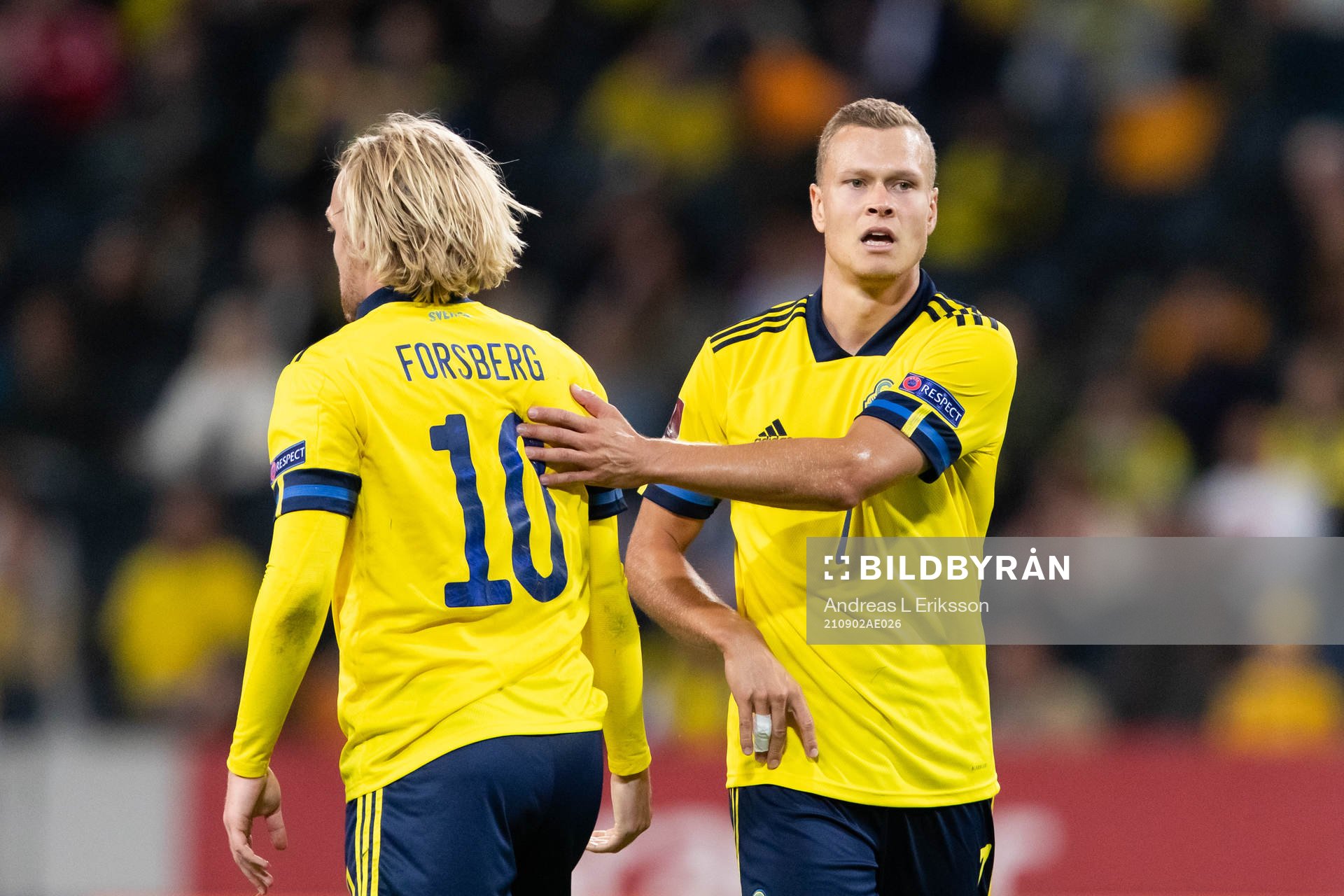 Emil Forsberg and Viktor Claesson of Sweden