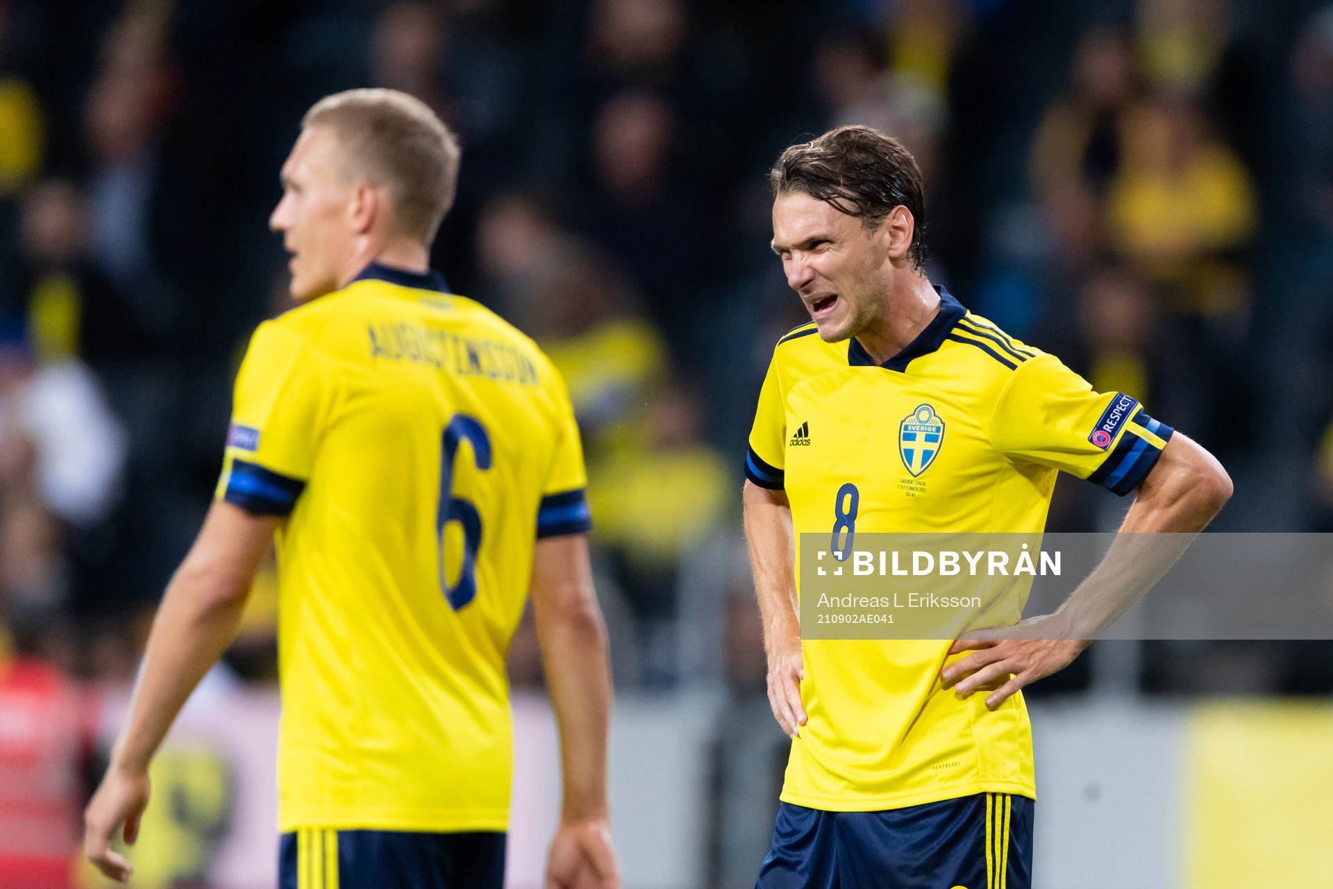Albin Ekdal of Sweden looks dejected