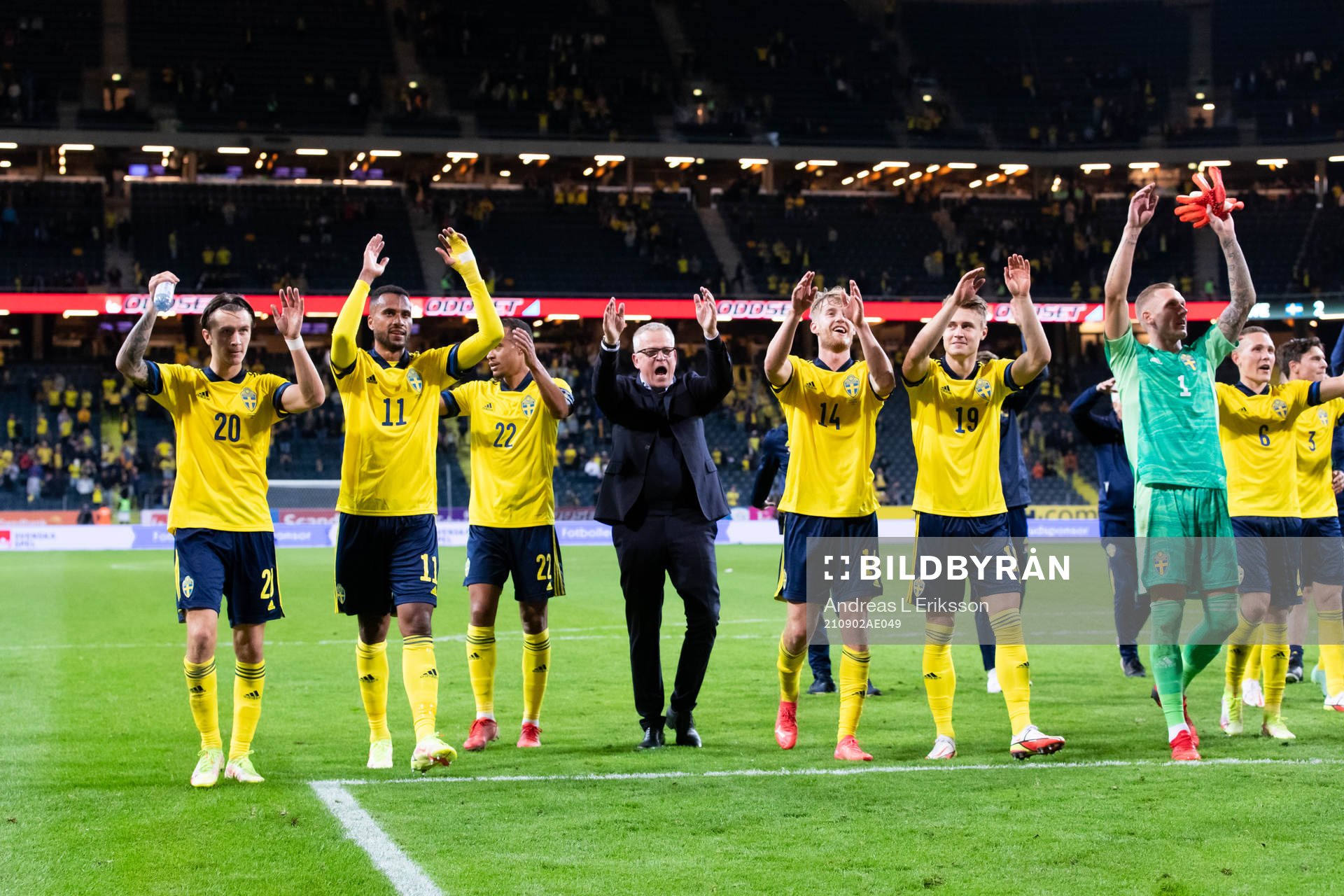 The Swedish team celebrate