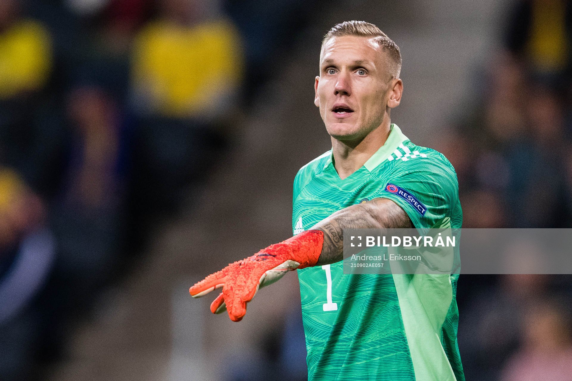 Goalkeeper Robin Olsen of Sweden
