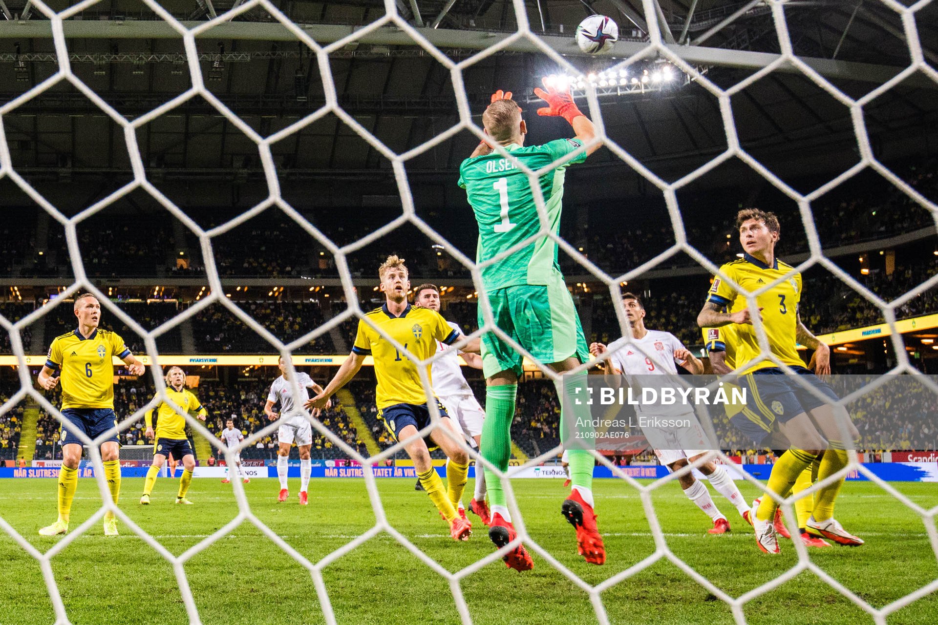 Filip Helander, goalkeeper Robin Olsen and Victor Nilsson