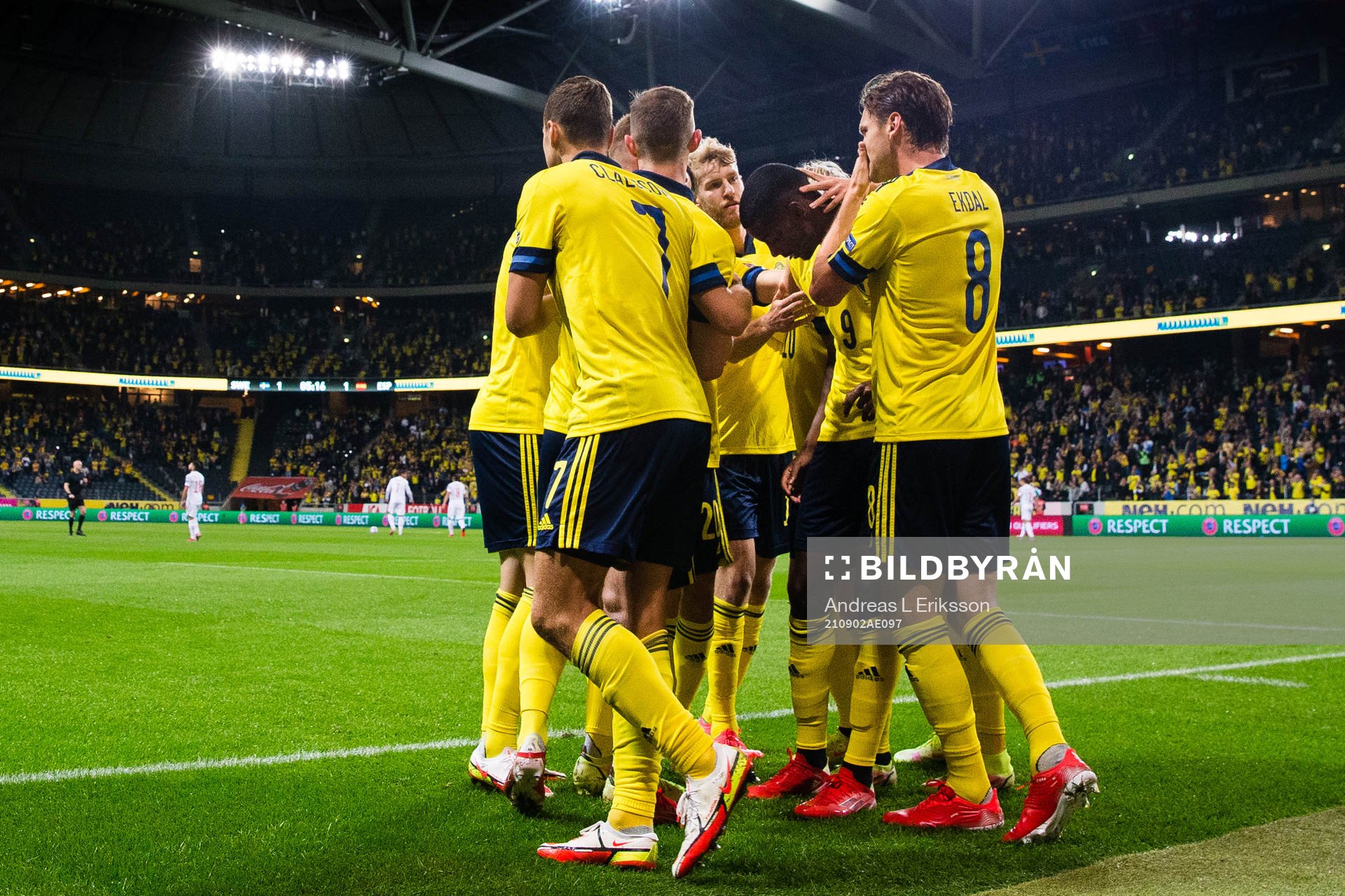 Alexander Isak of Sweden celebrates