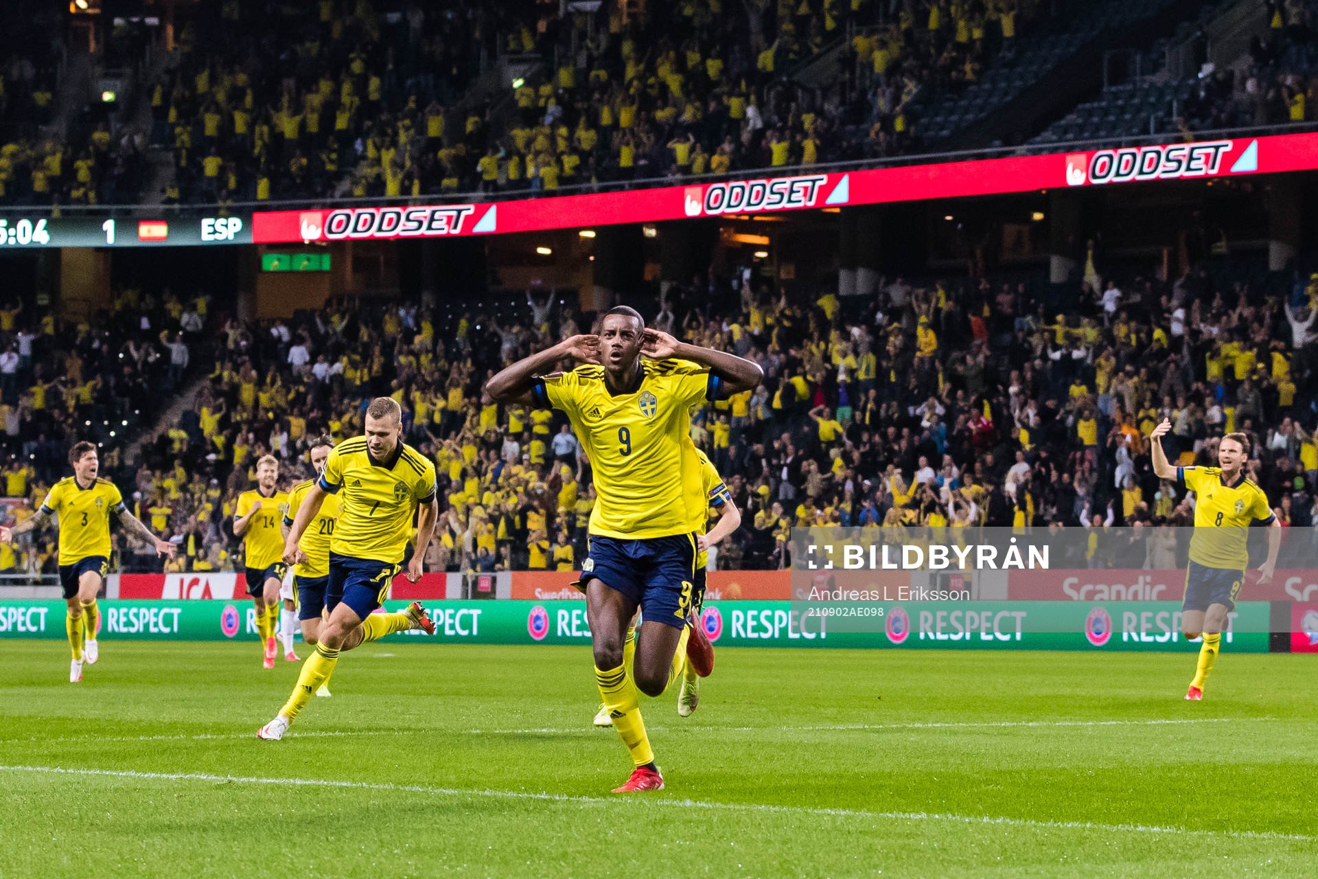 Alexander Isak of Sweden celebrates