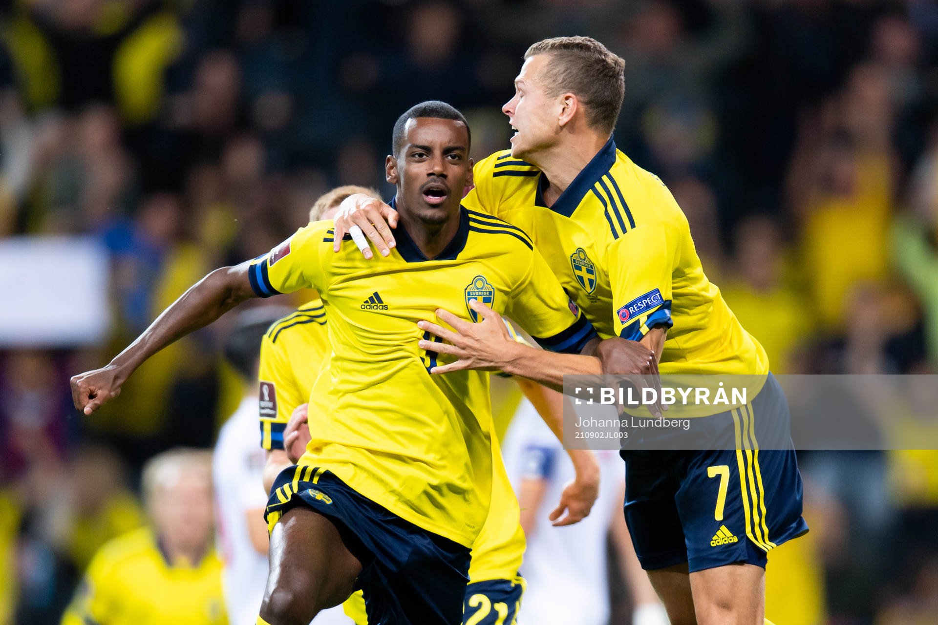 Alexander Isak of Sweden celebrates