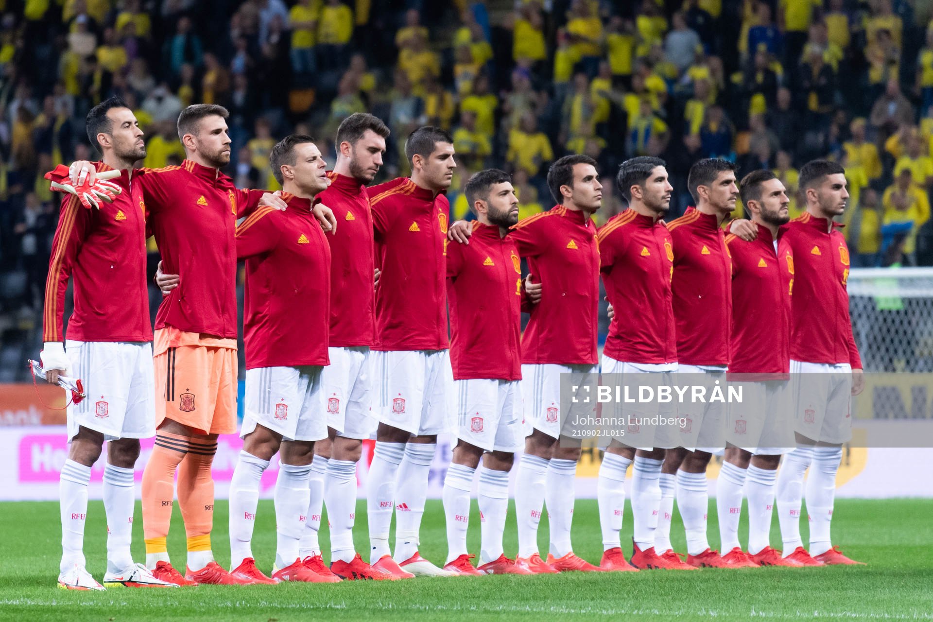 The Spanish players at lineup