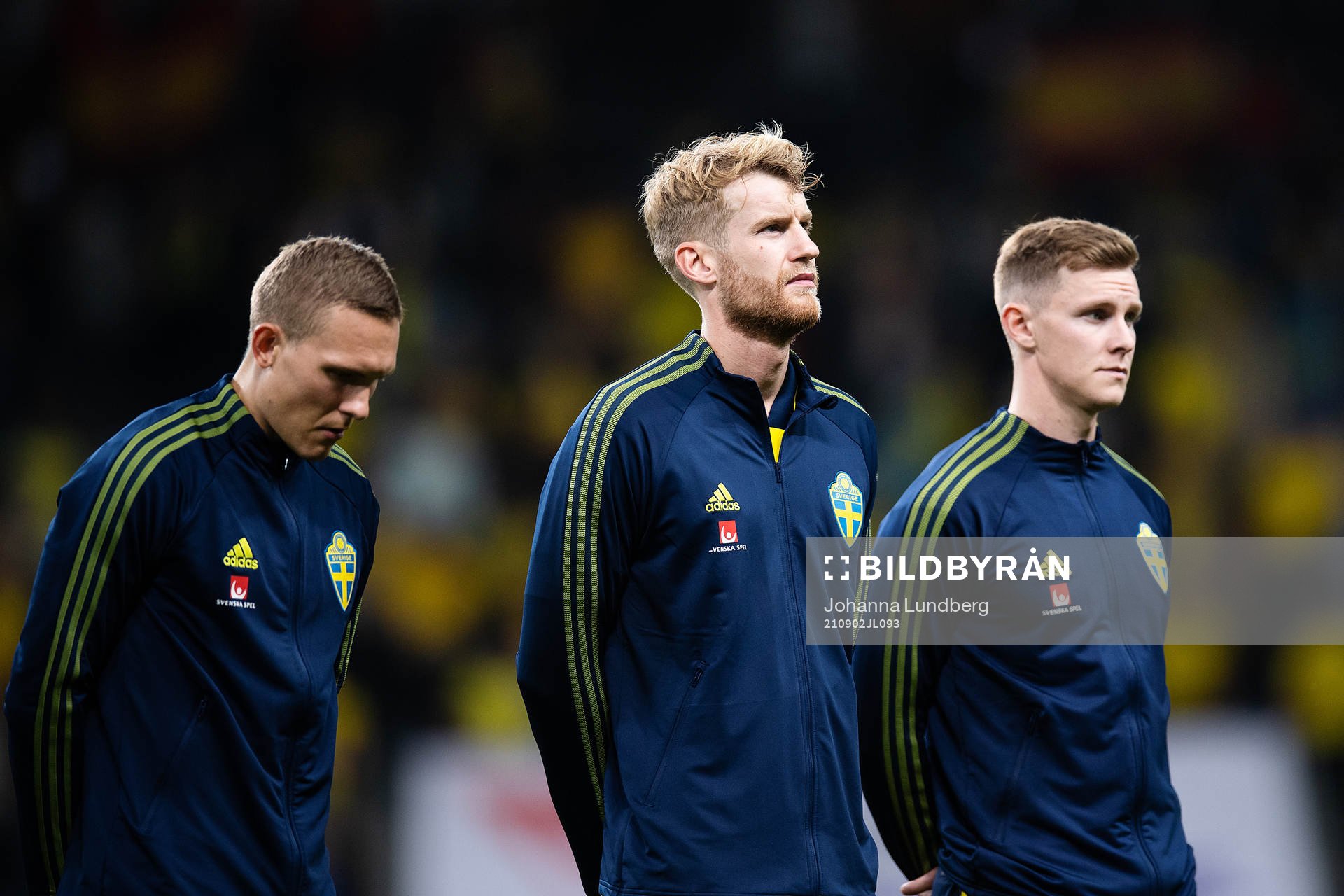 Ludwig Augustinsson, Filip Helander and Emil Krafth of