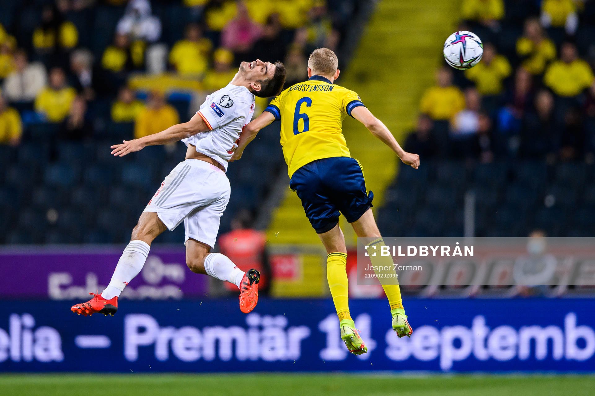 Gerard Moreno of Spain and Ludwig Augustinsson of Sweden