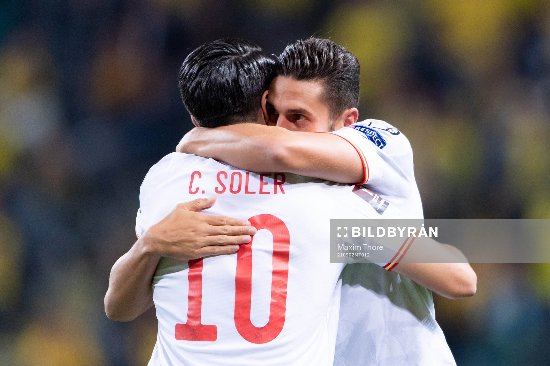 Carlos Soler and Koke of Spain celebrate