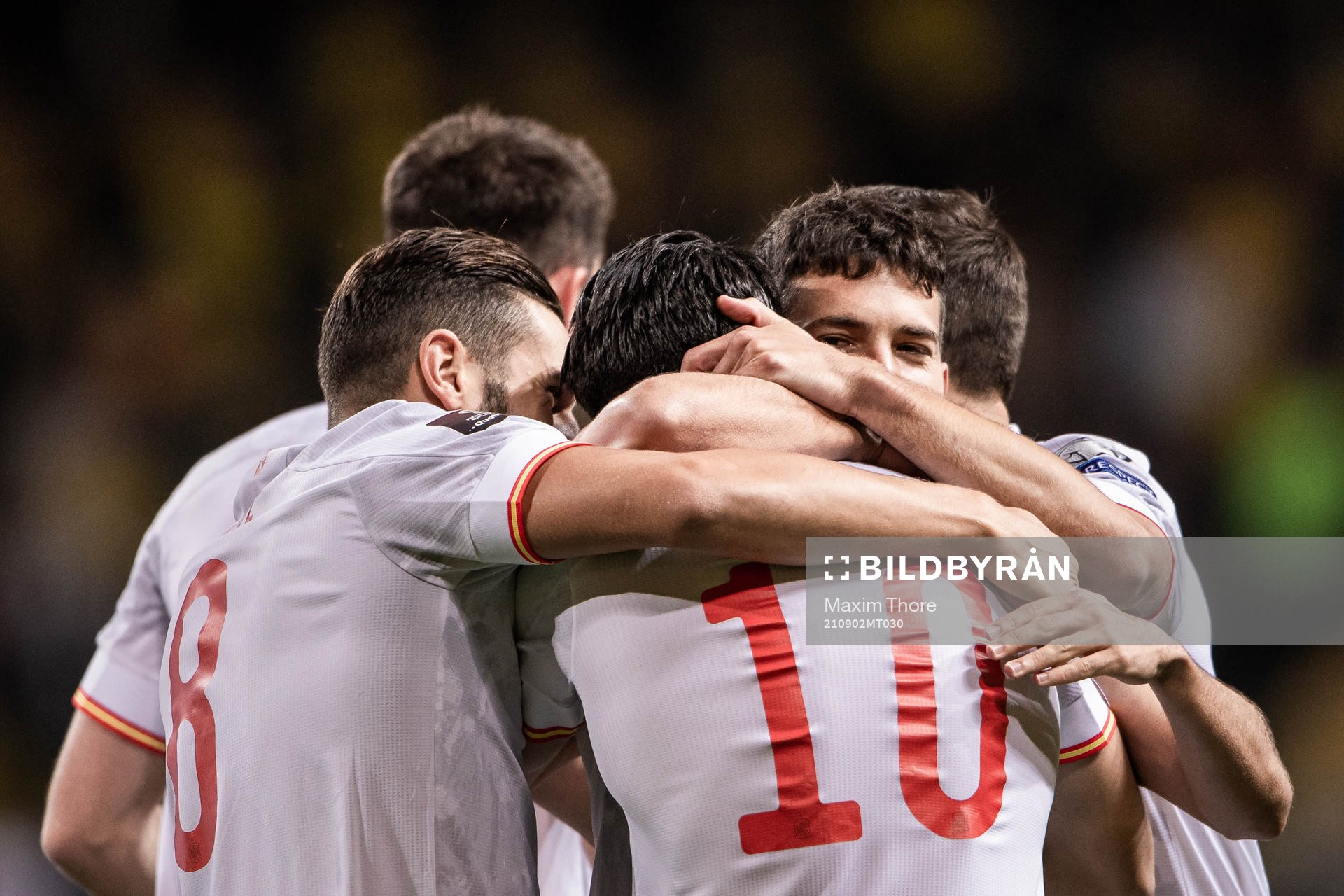 Carlos Soler of Spain celebrate the 0-1 goal with Jordi Alba