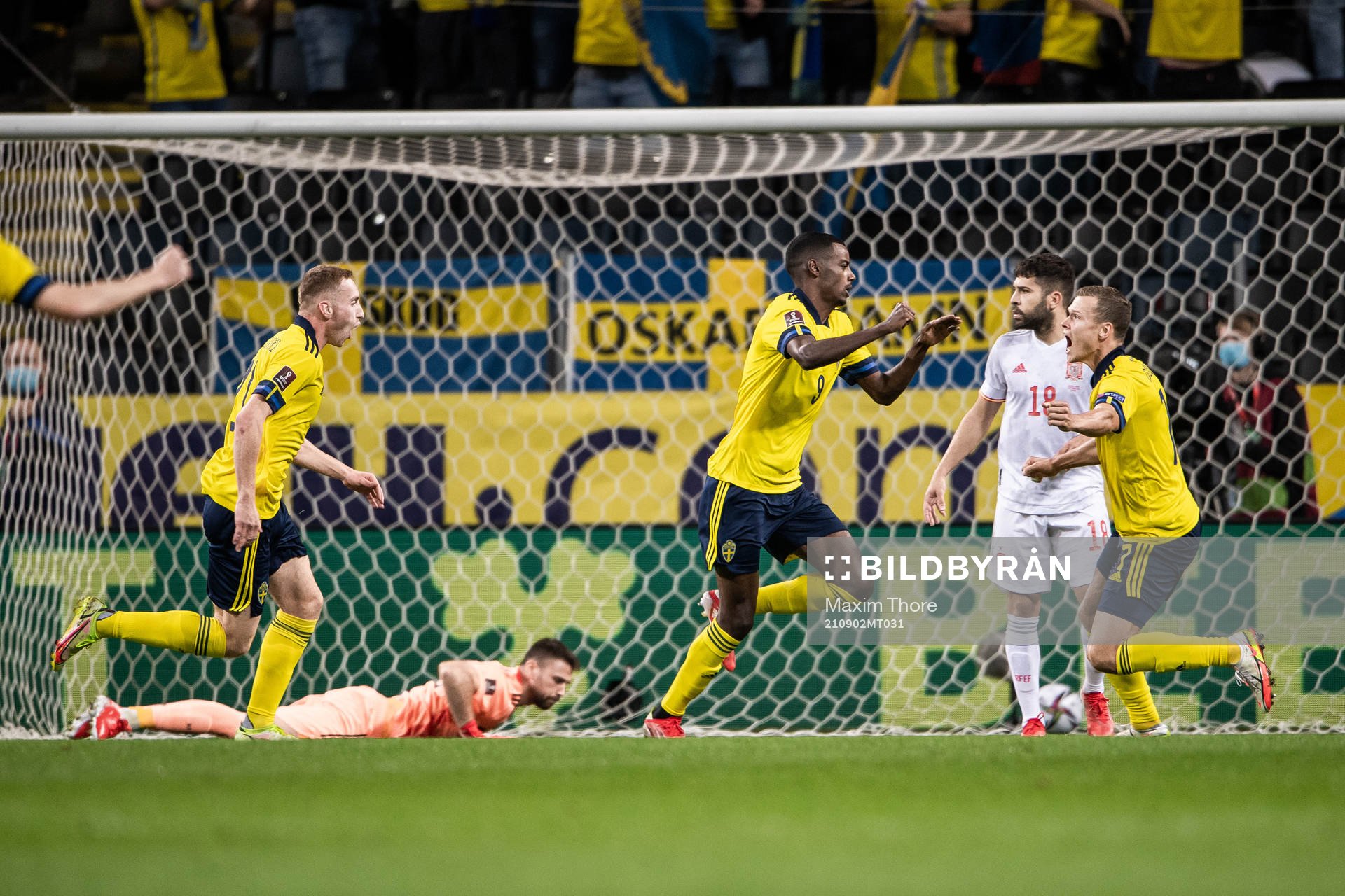Alexander Isak, Dejan Kulusevski and Viktor Claesson of