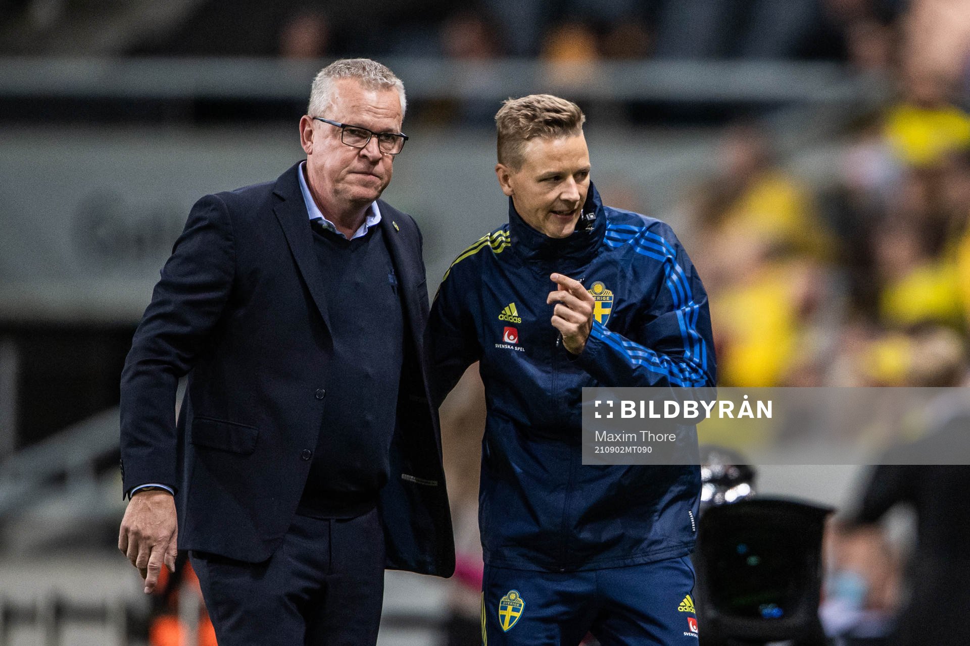 Head coach Janne Andersson and goalkeeper coach Maths