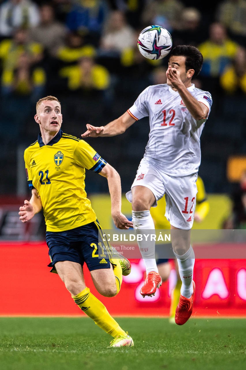Dejan Kulusevski of Sweden and Eric Garcia of Spain
