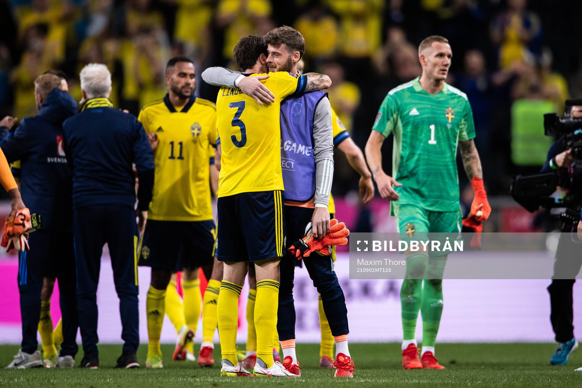 Victor Nilsson Lindelöf of Sweden and goalkeeper David De